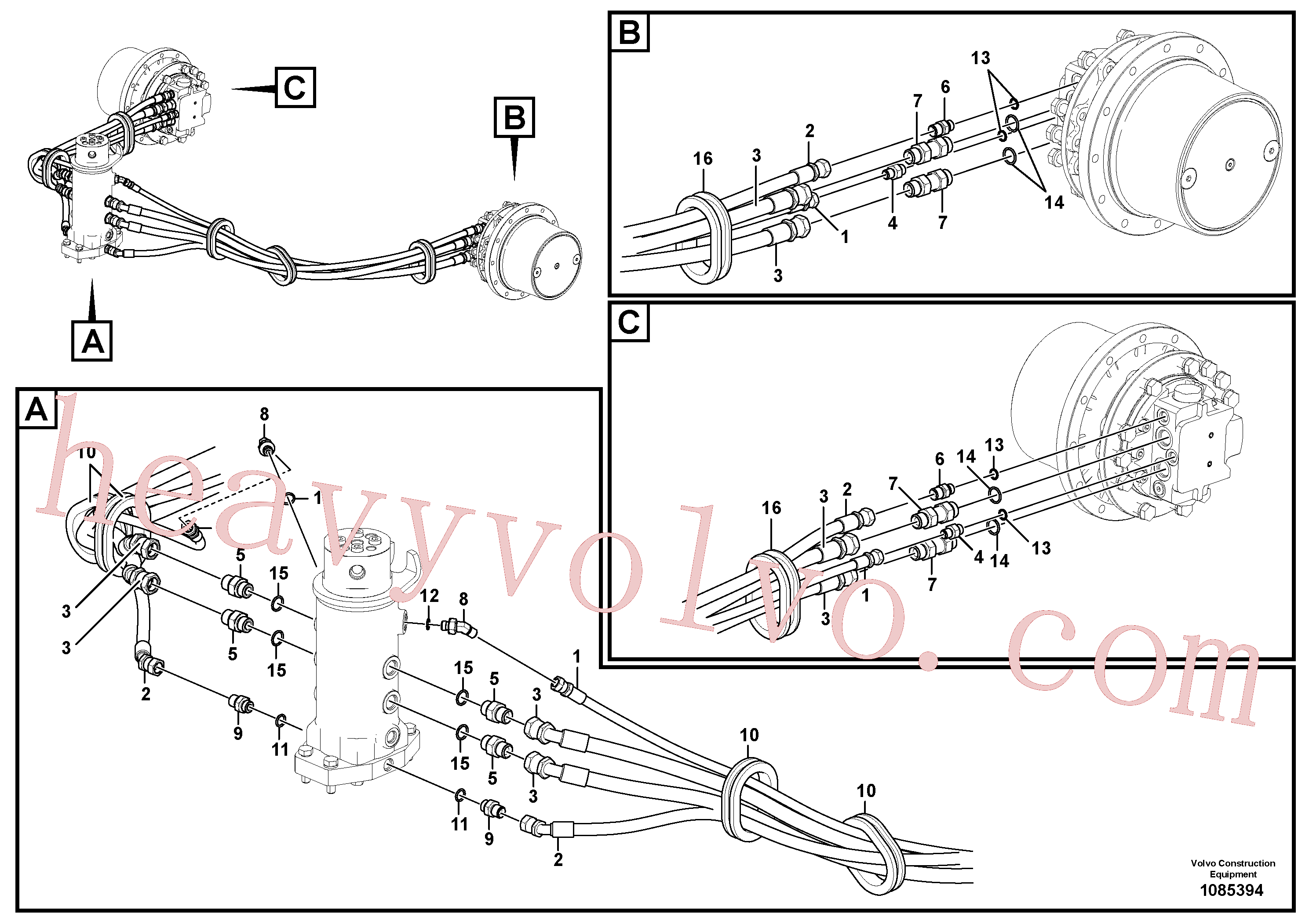 VOE14883822 Elbow for Volvo Excavator Parts