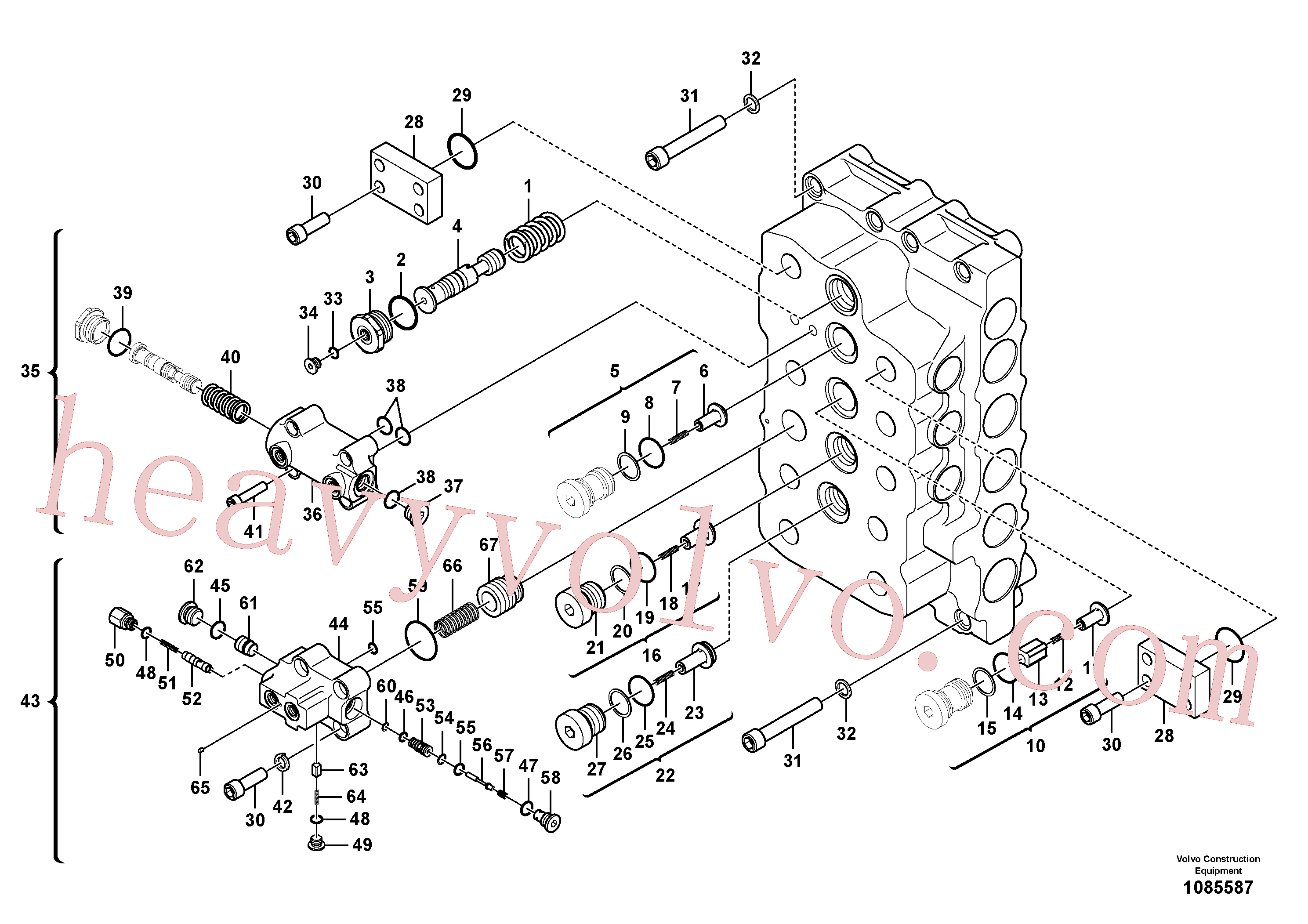 Volvo excavator part VOE14597191 Valve for sale