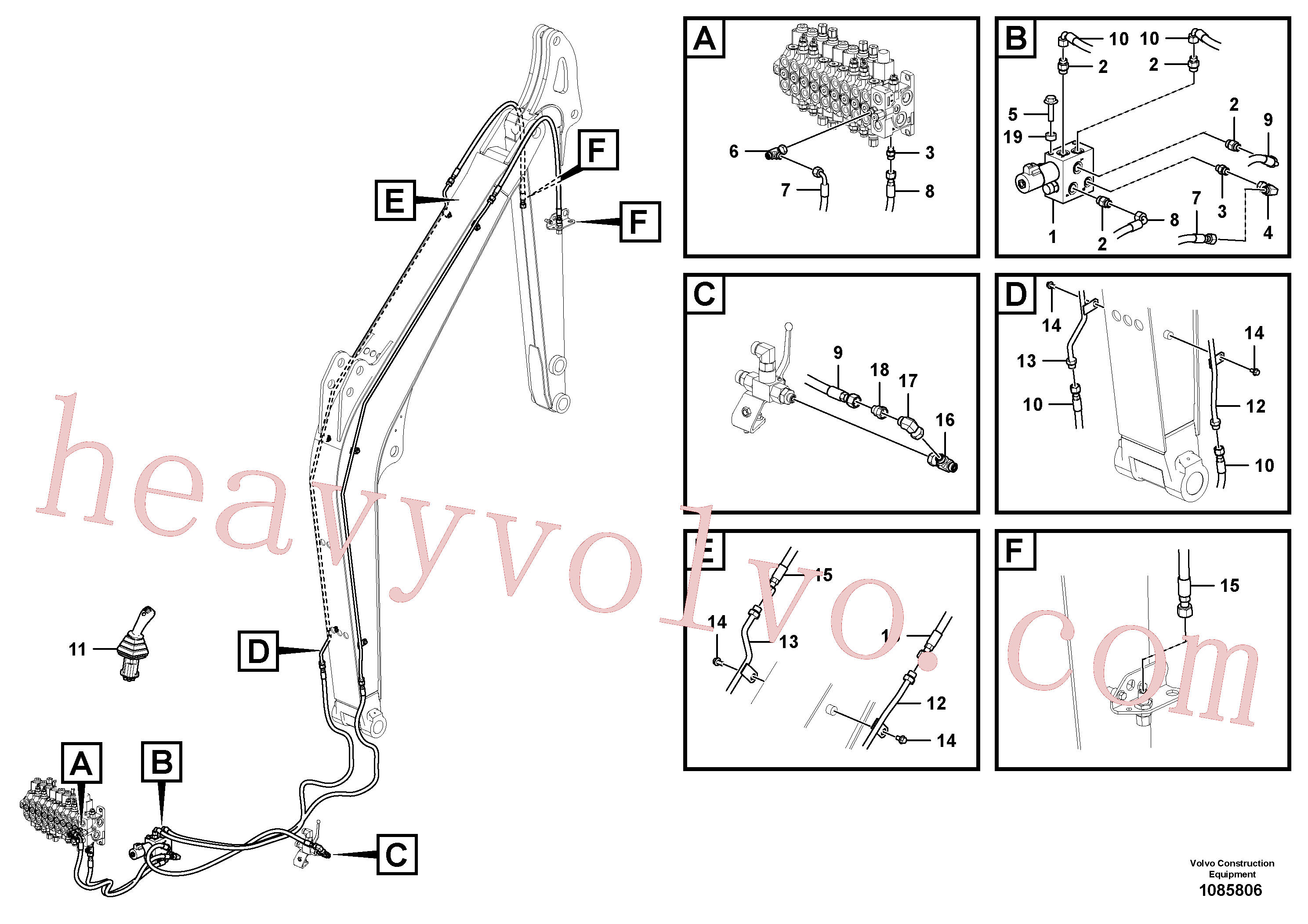 Volvo excavator part VOE936493 Hose assembly for sale