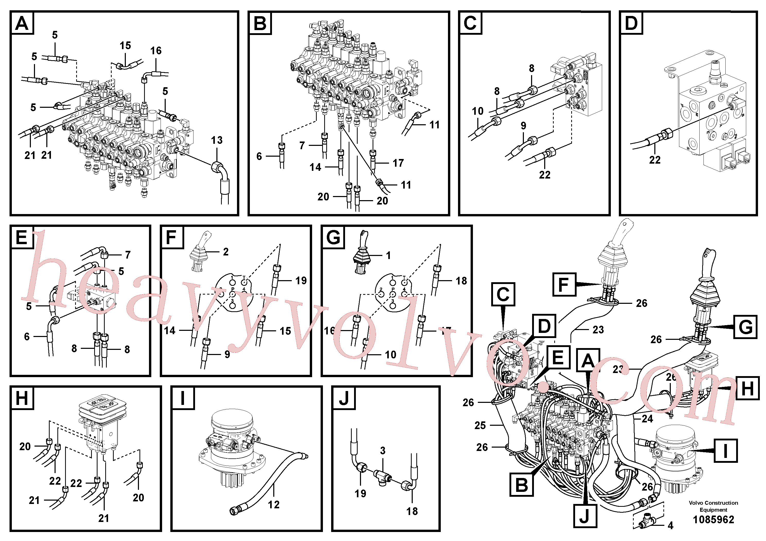 Volvo excavator part VOE936798 T-nipple for sale