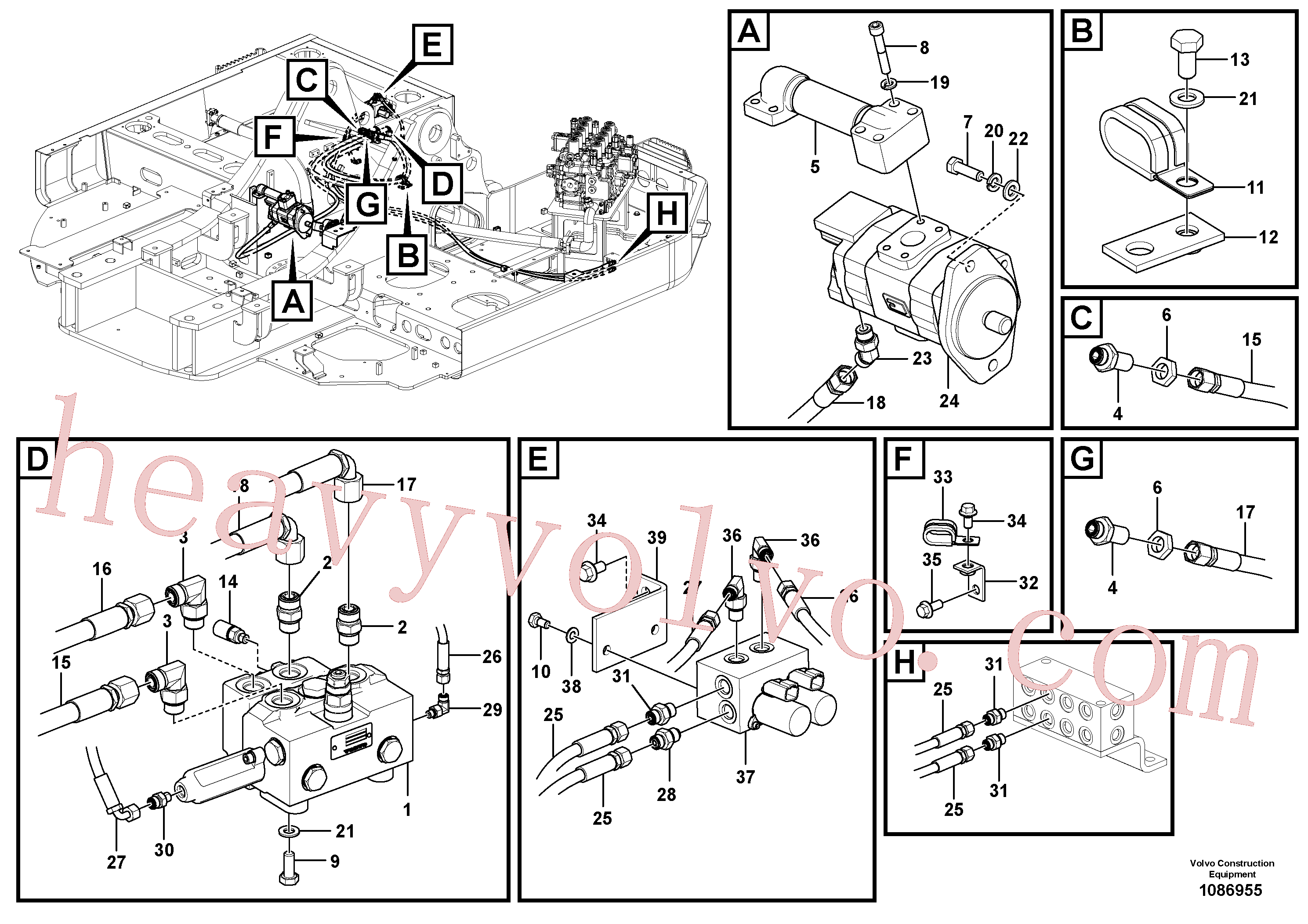 Volvo excavator part VOE14612102 Gear pump for sale