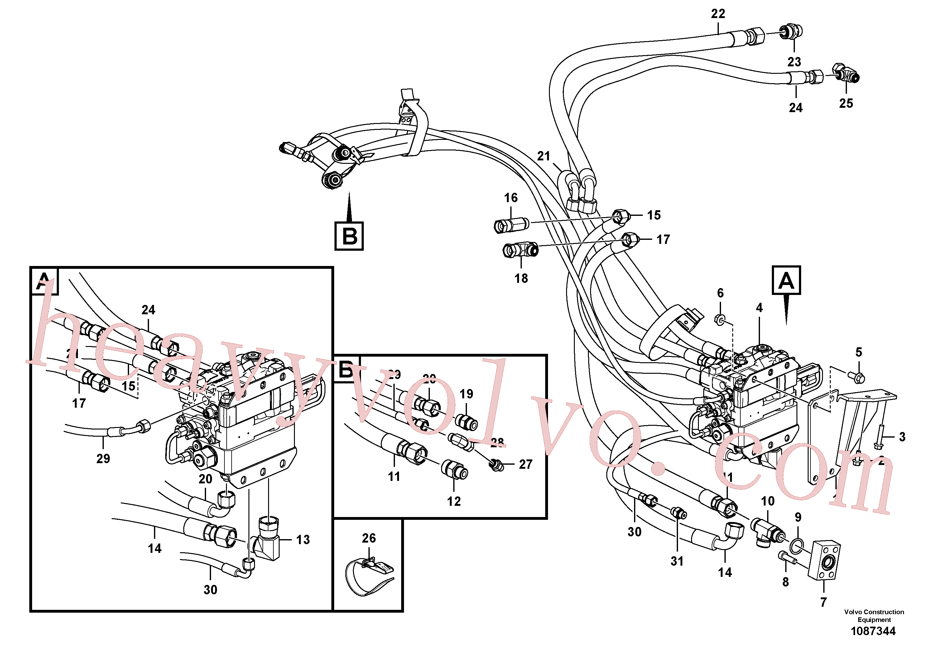 VOE936735 Hose assembly for Volvo Excavator spare