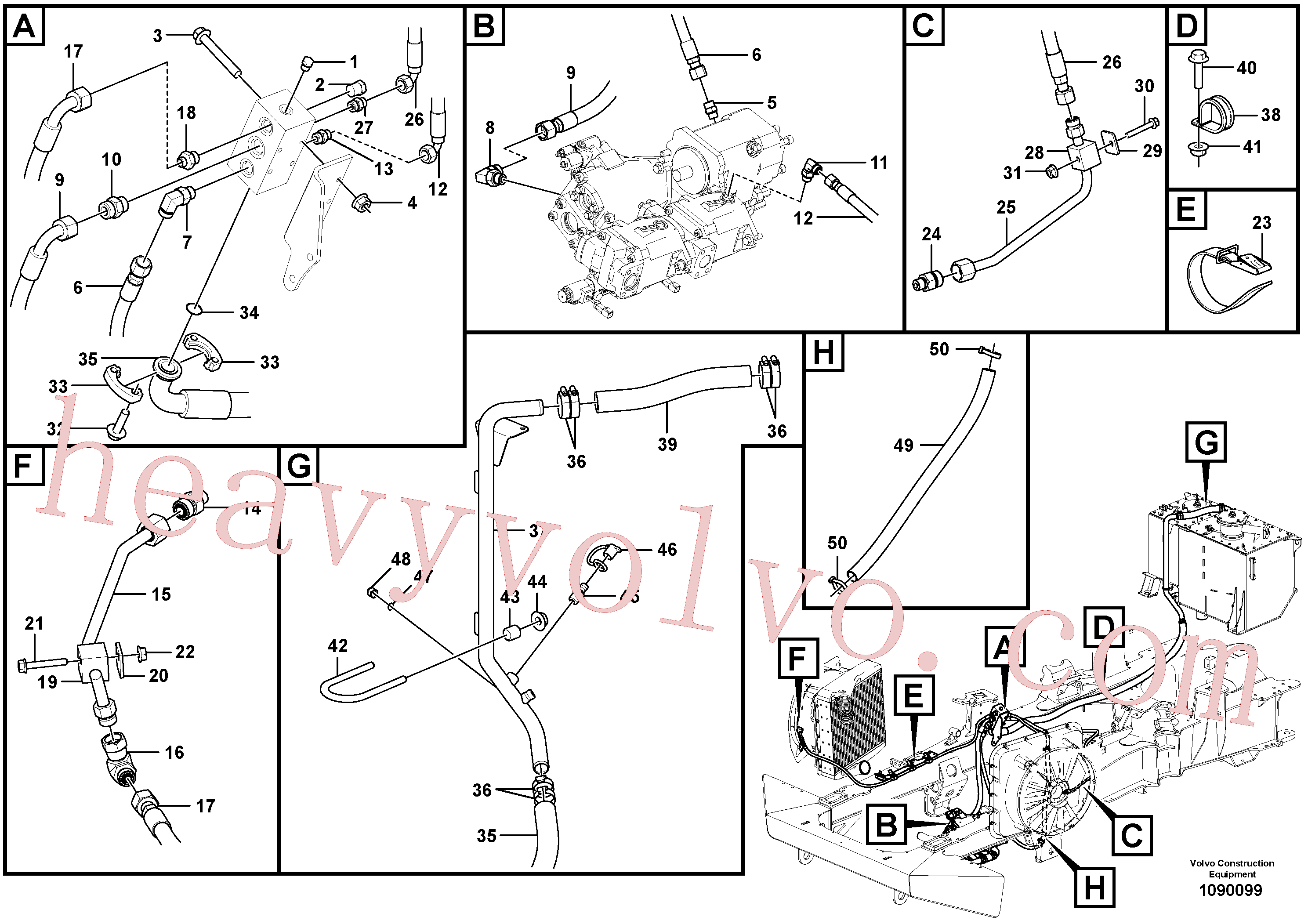 China Made VOE938289 Hose assembly parts for Volvo Excavator