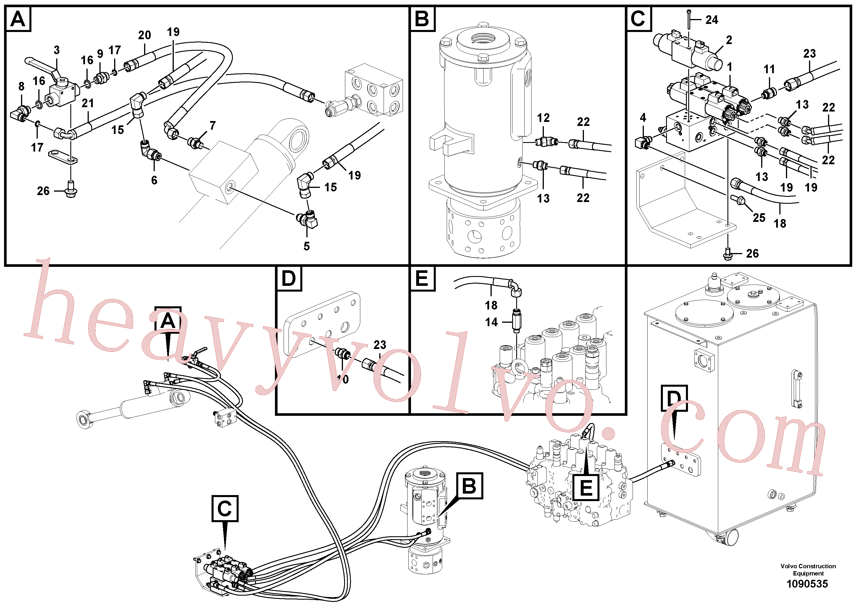 Volvo excavator part VOE937565 Hose assembly for sale