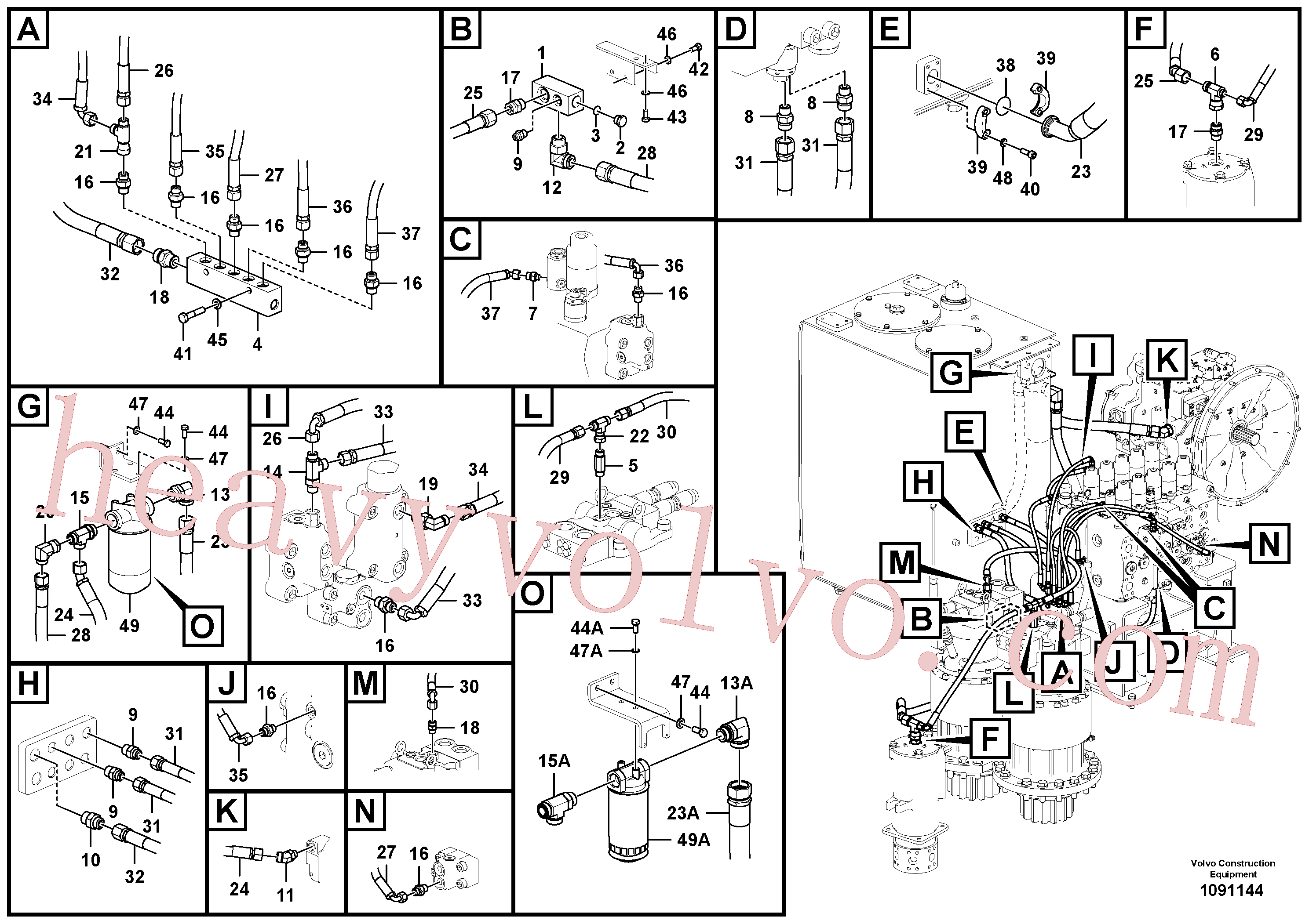 VOE937364 Hose assembly for Volvo Excavator Parts