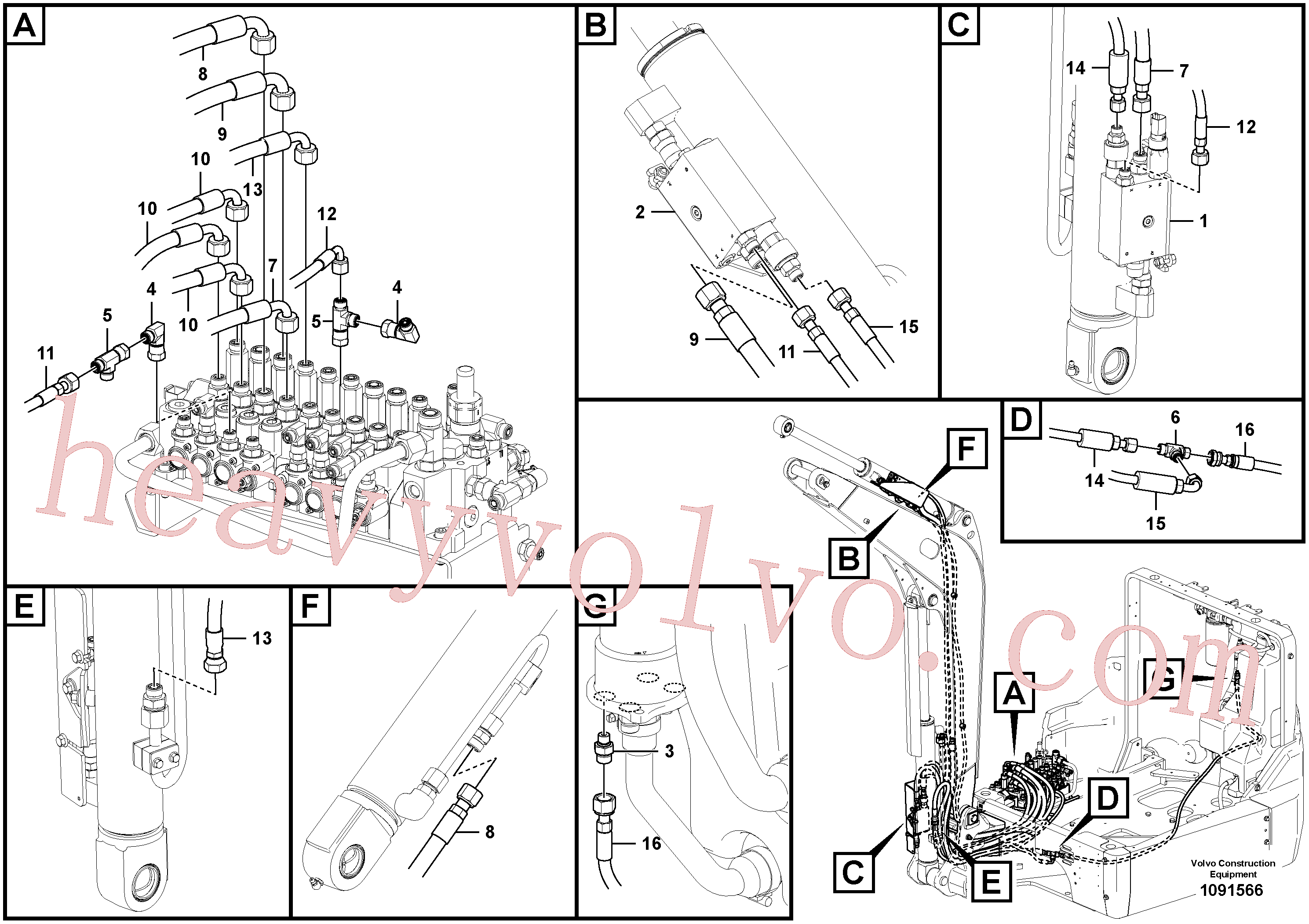 VOE15114421 Hose assembly for Volvo Excavator Parts