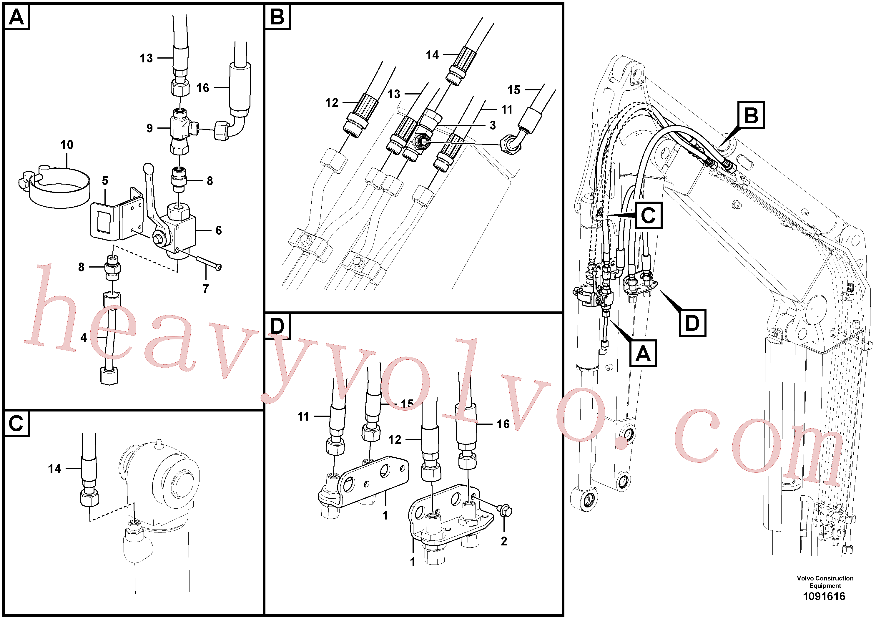 China Made VOE11808936 Hose assembly parts for Volvo Excavator