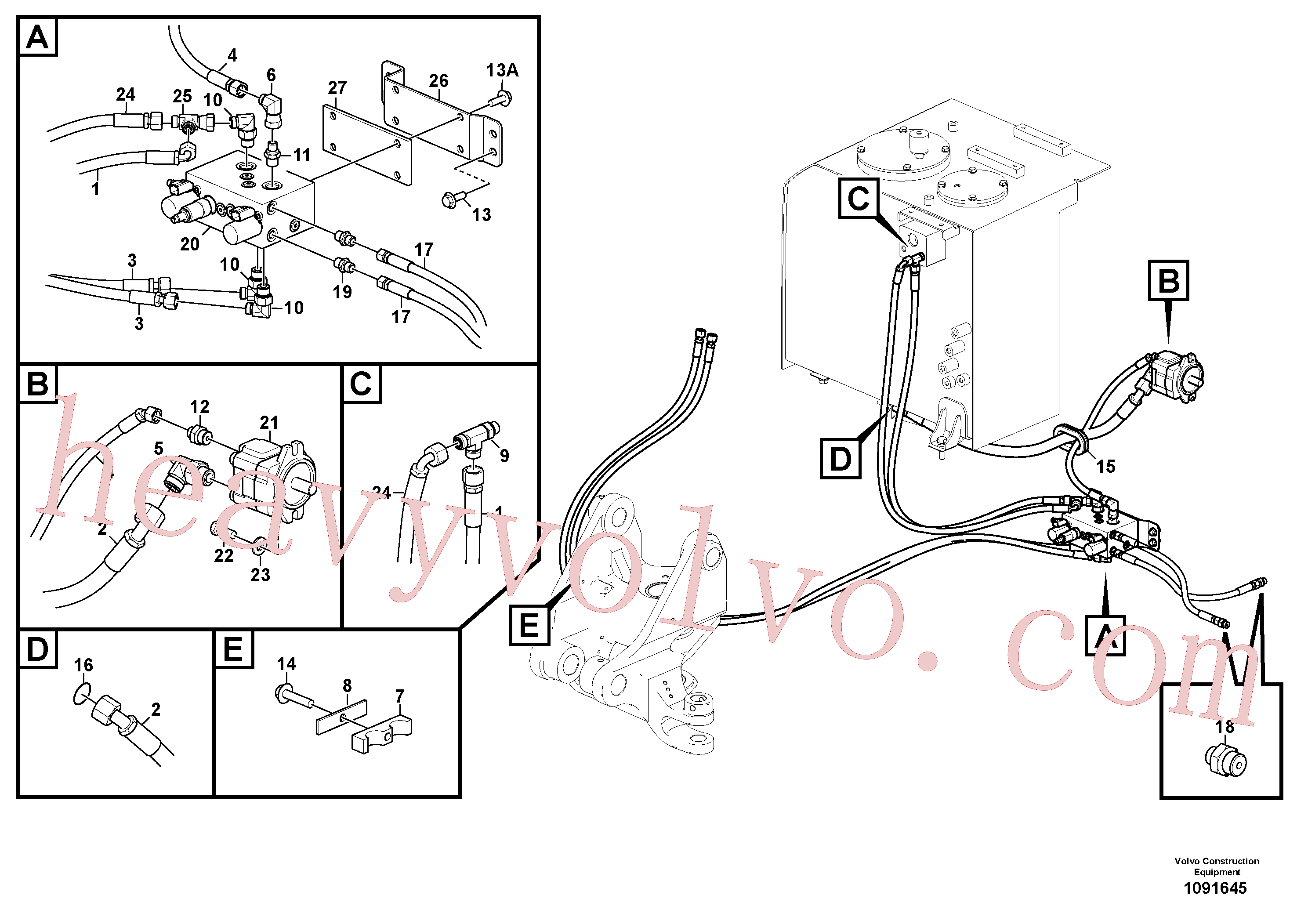 China Made VOE14519723 Clamp parts for Volvo Excavator