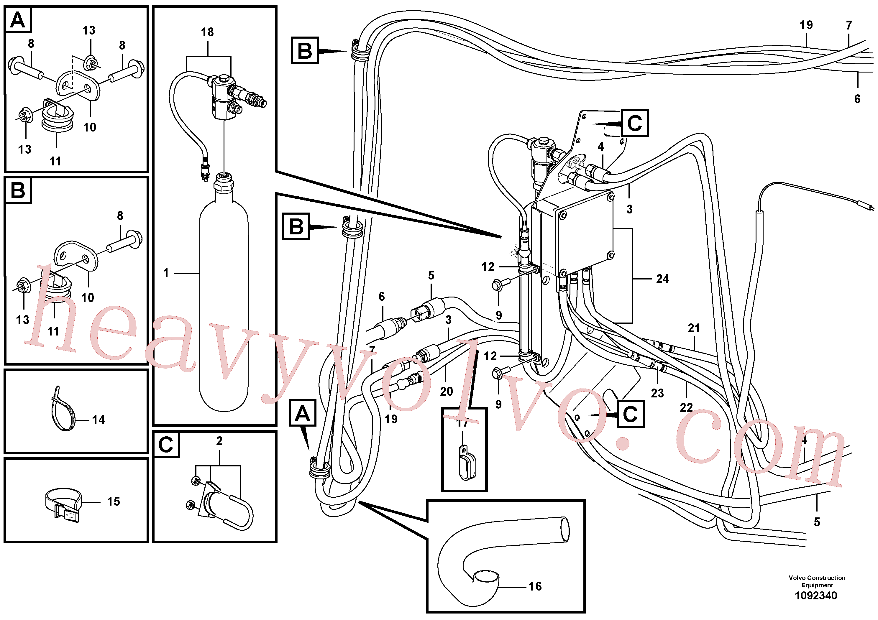 VOE15178828 Container for Volvo Excavator Parts