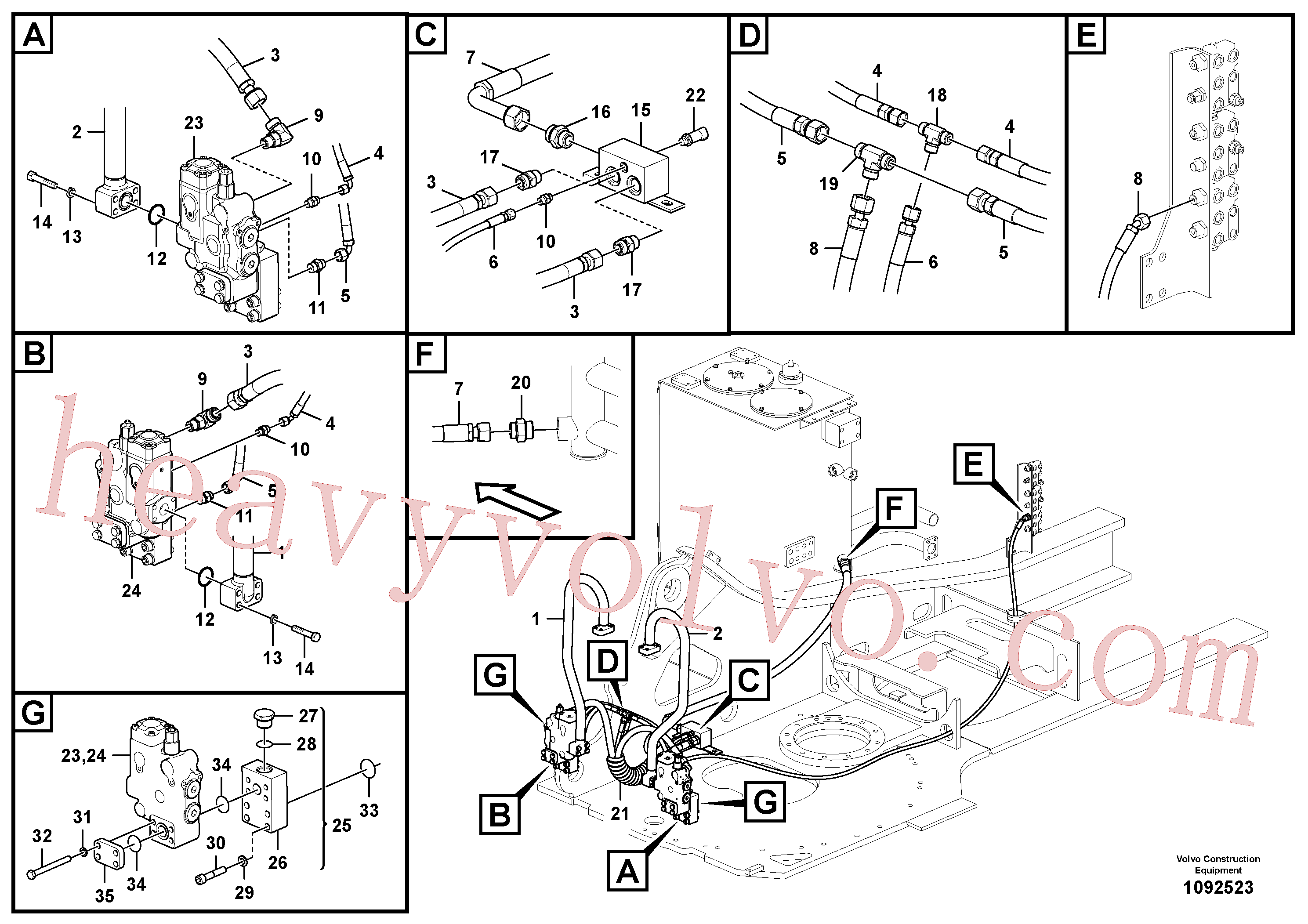 Volvo excavator part VOE937565 Hose assembly for sale