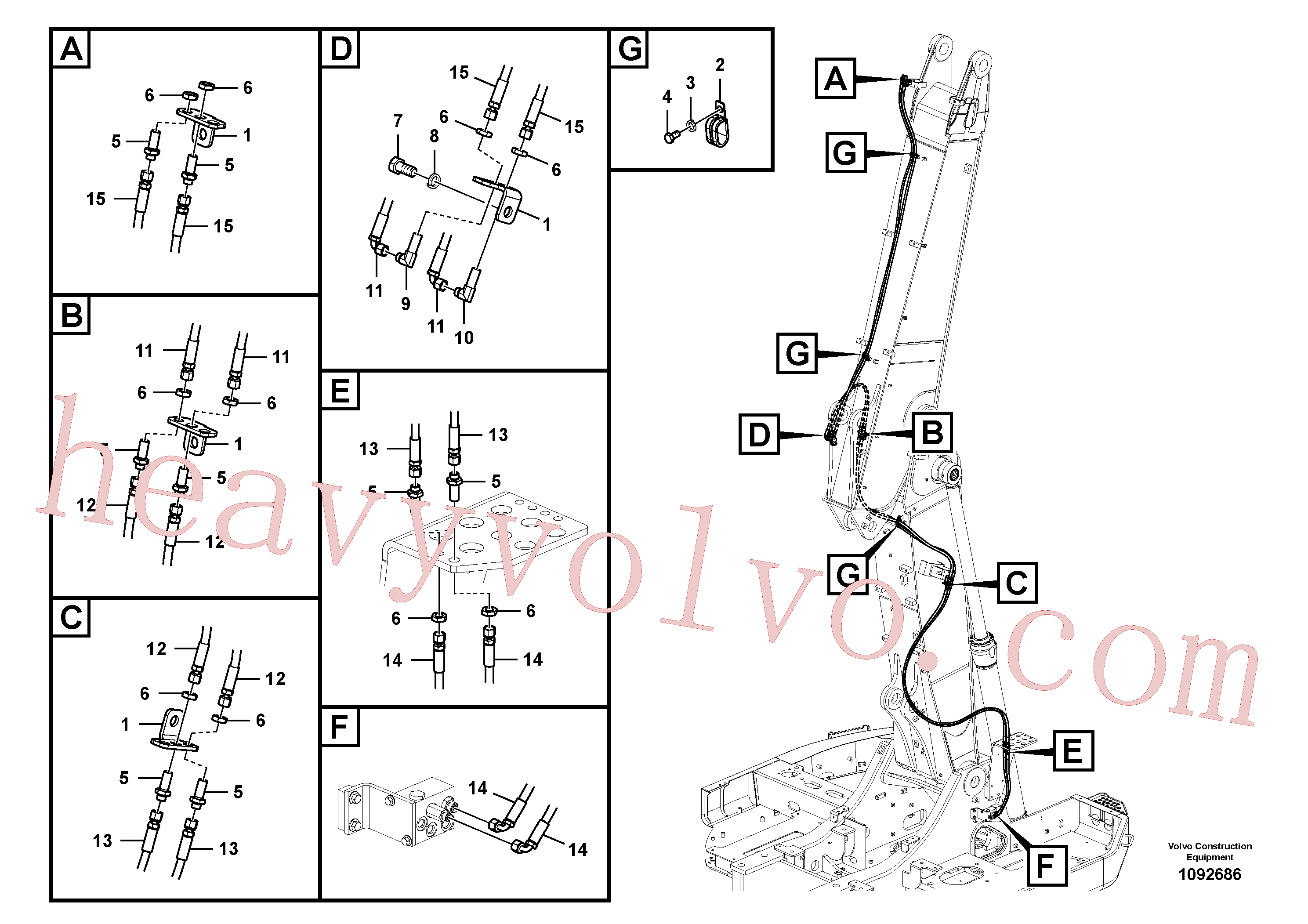 VOE936205 Hose assembly for Volvo Excavator Parts
