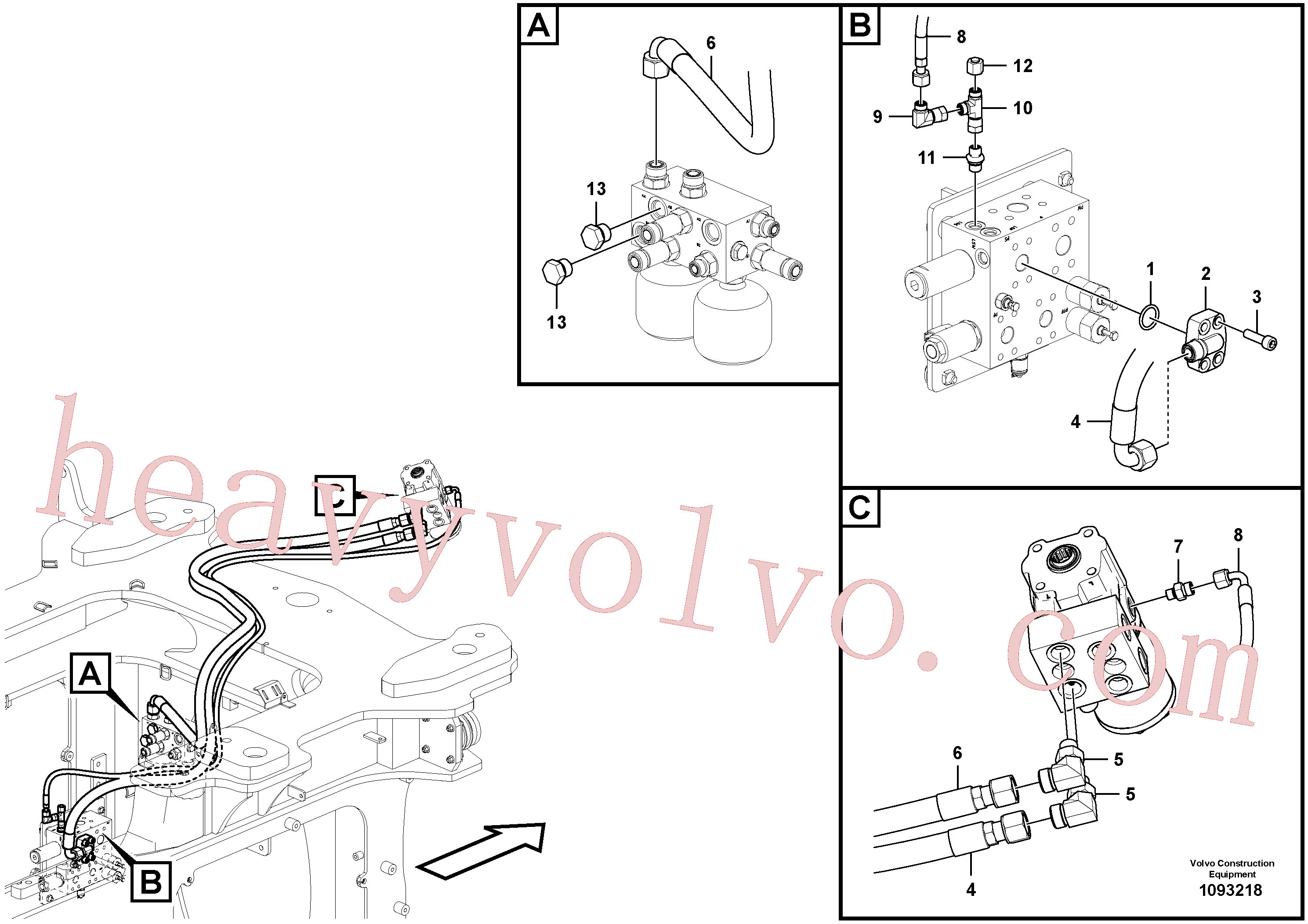Volvo excavator part VOE936866 Hose assembly for sale