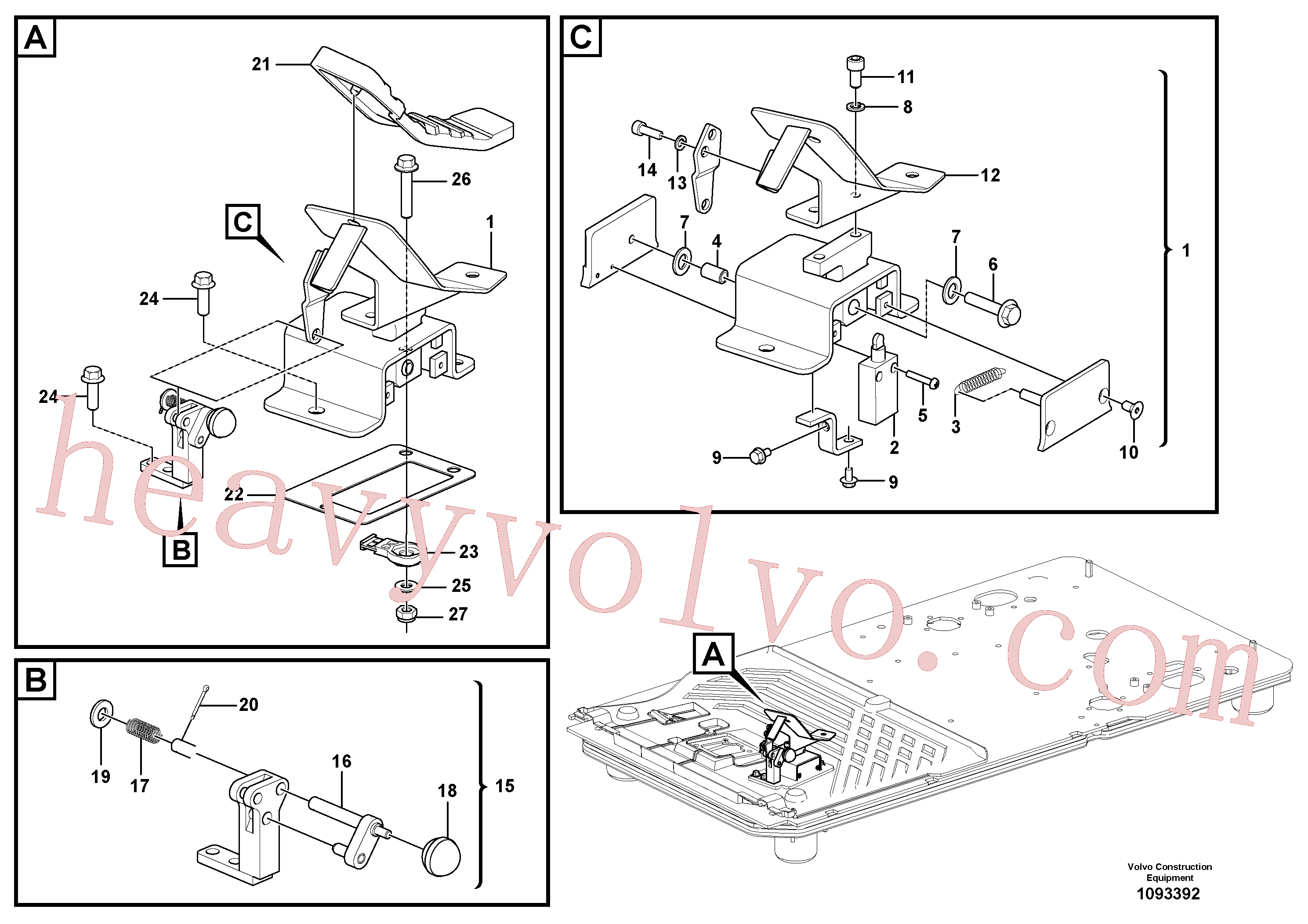 China Made VOE60113735 Cross Recessed Screw parts for Volvo Excavator