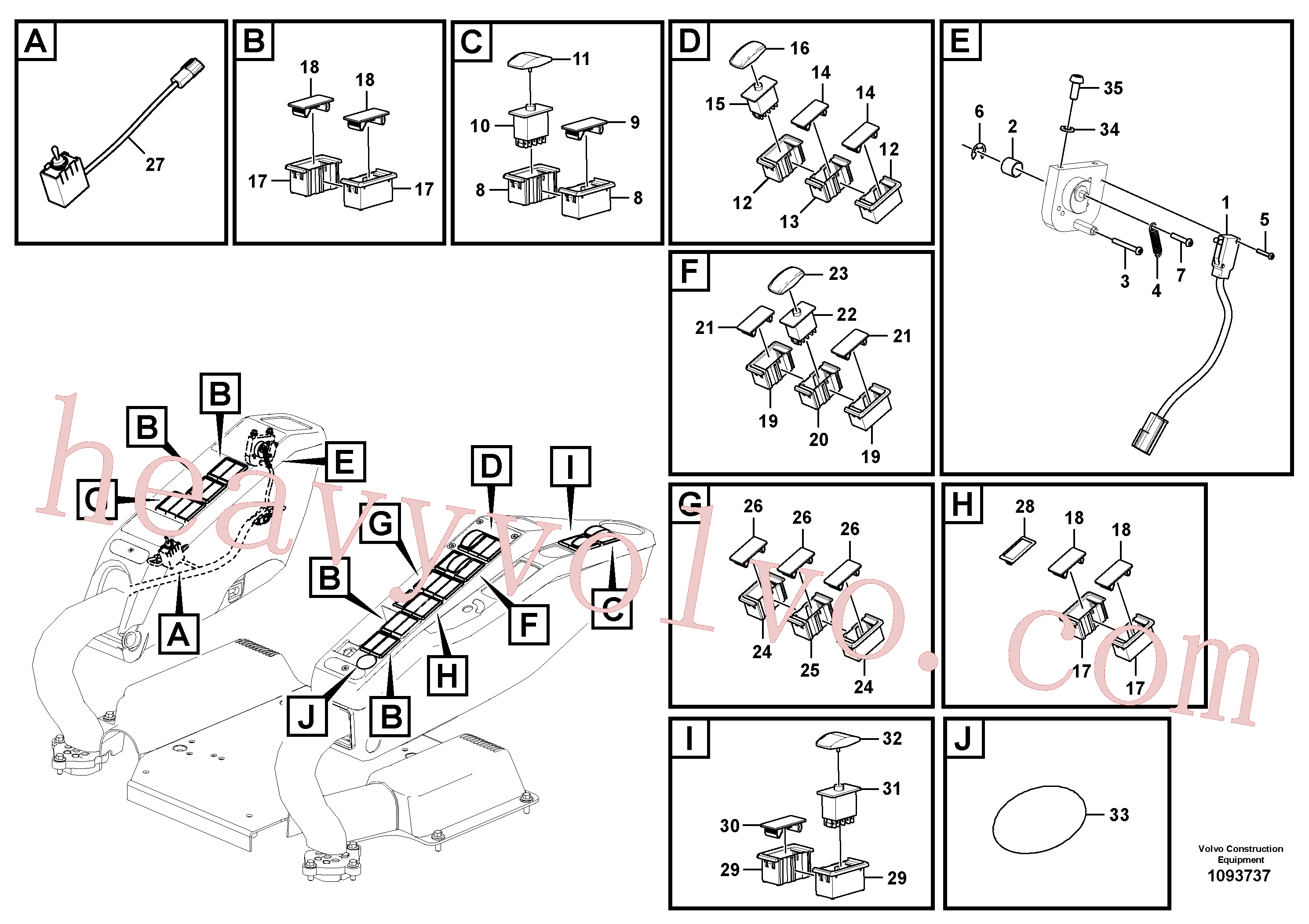 China Made VOE60113735 Cross Recessed Screw parts for Volvo Excavator