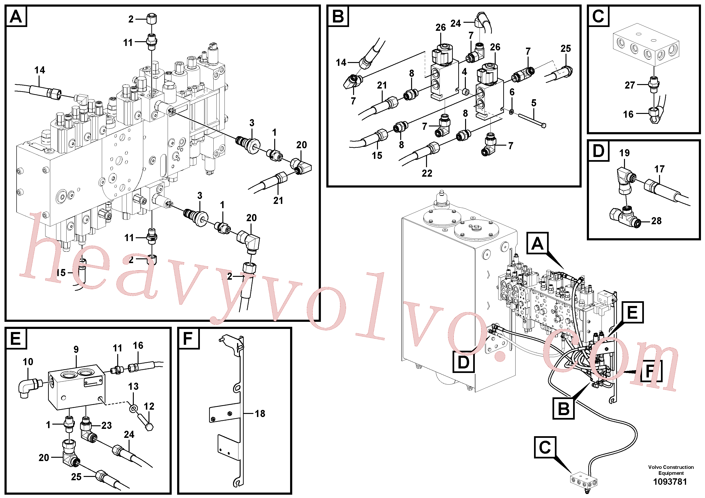China Made VOE936958 Hose assembly parts for Volvo Excavator
