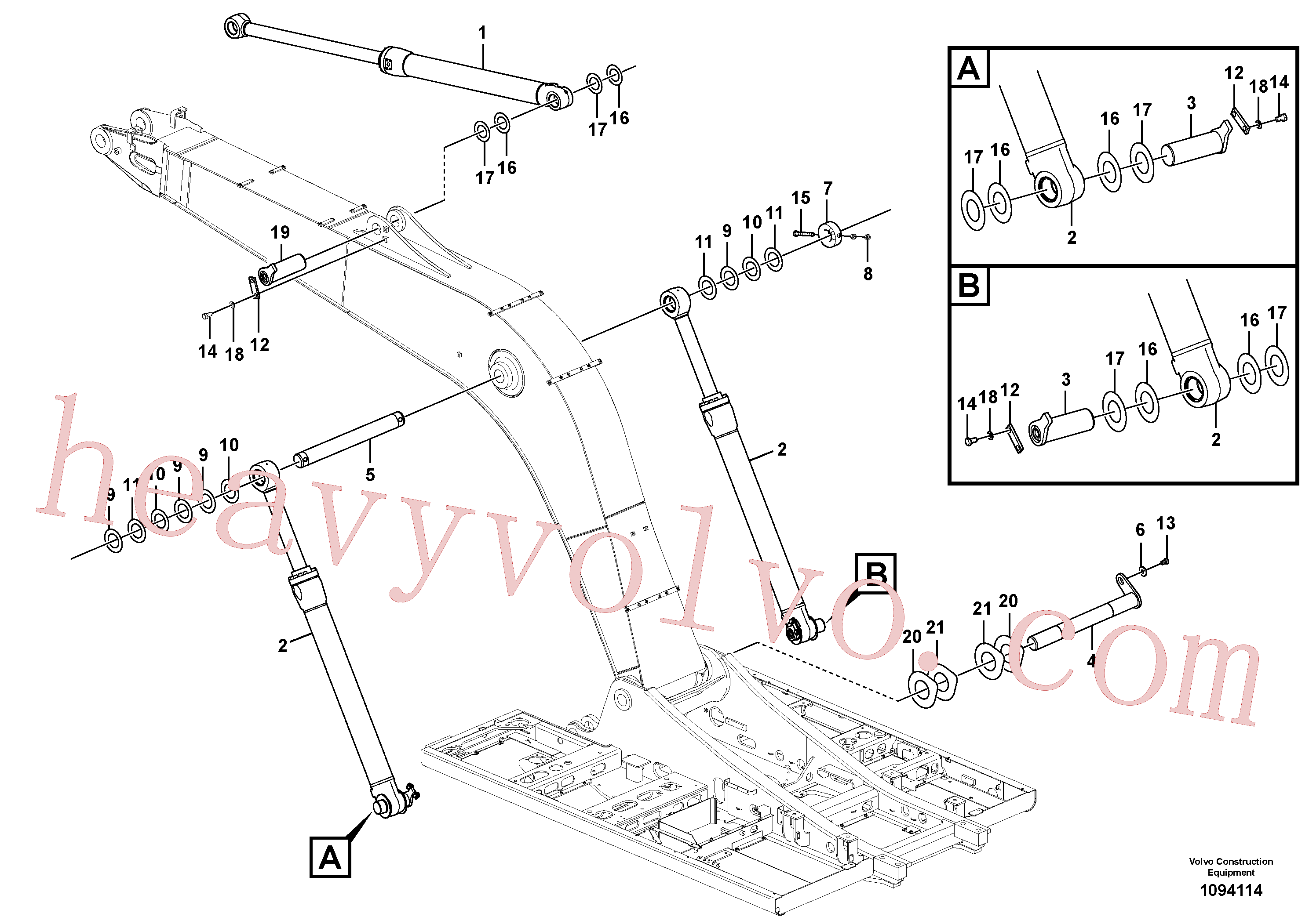 China Made VOE14511008 Pin parts for Volvo Excavator