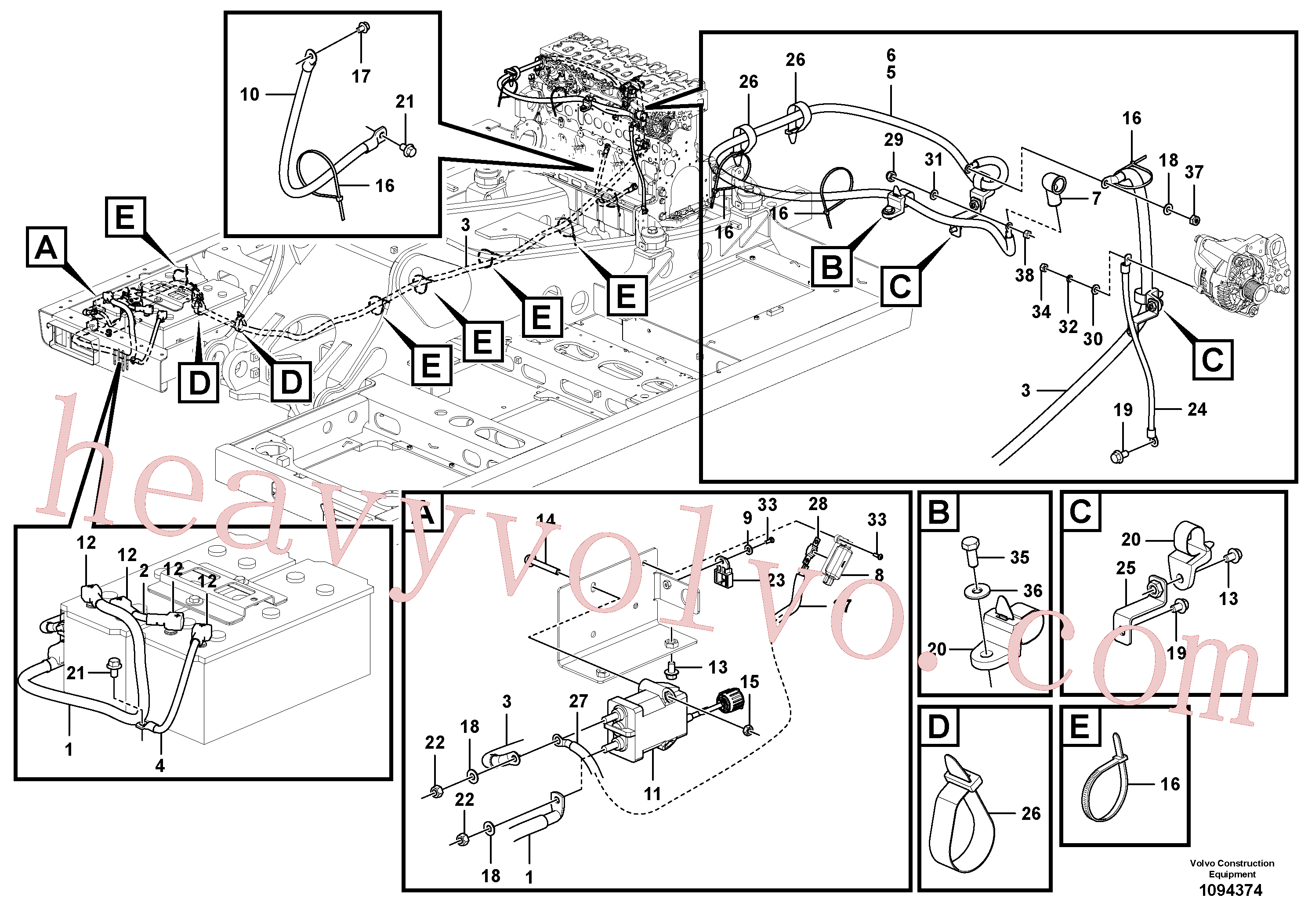 VOE60113258 Flange screw for Volvo Excavator spare