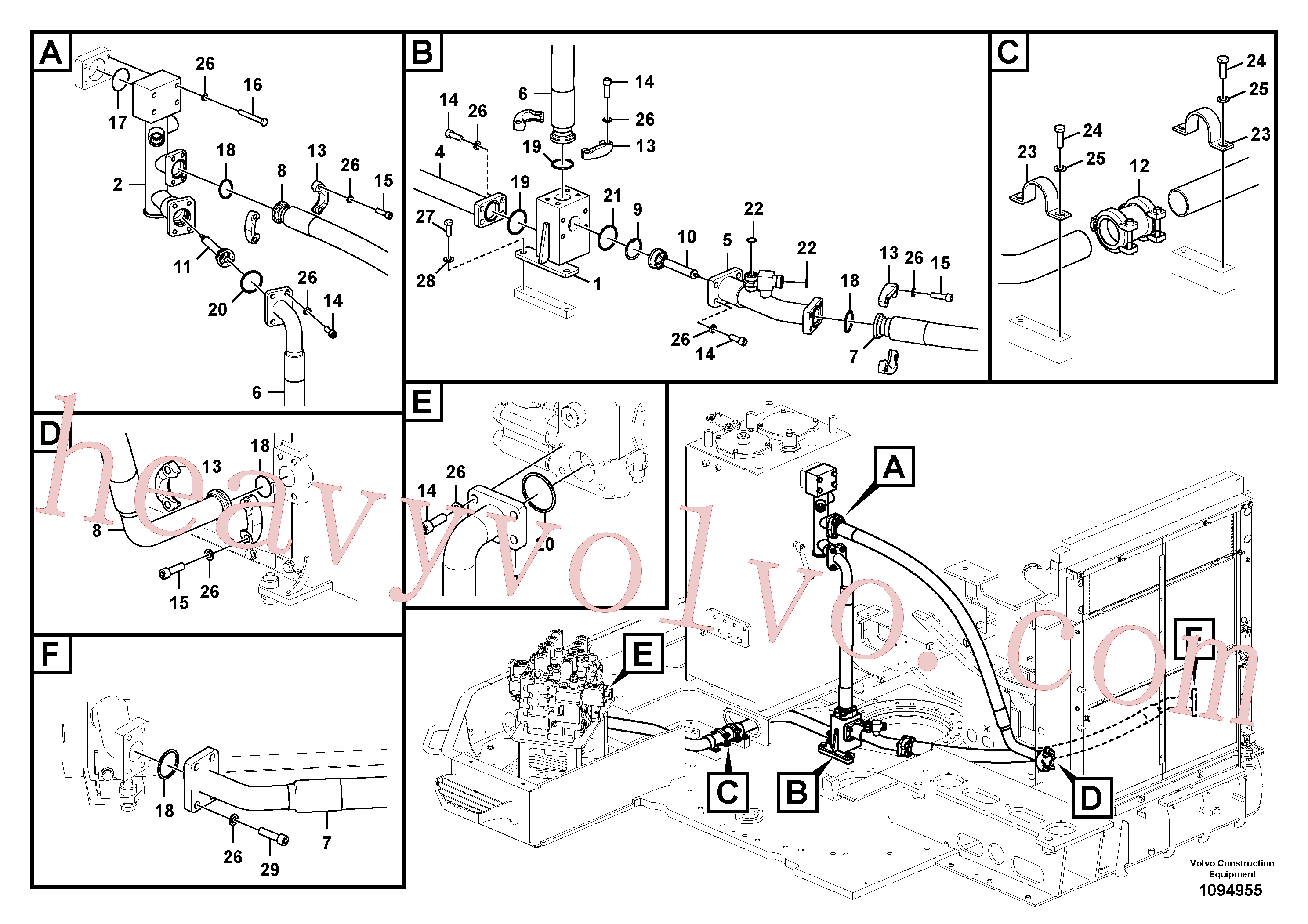 VOE14882089 Hose assembly for Volvo Excavator Parts