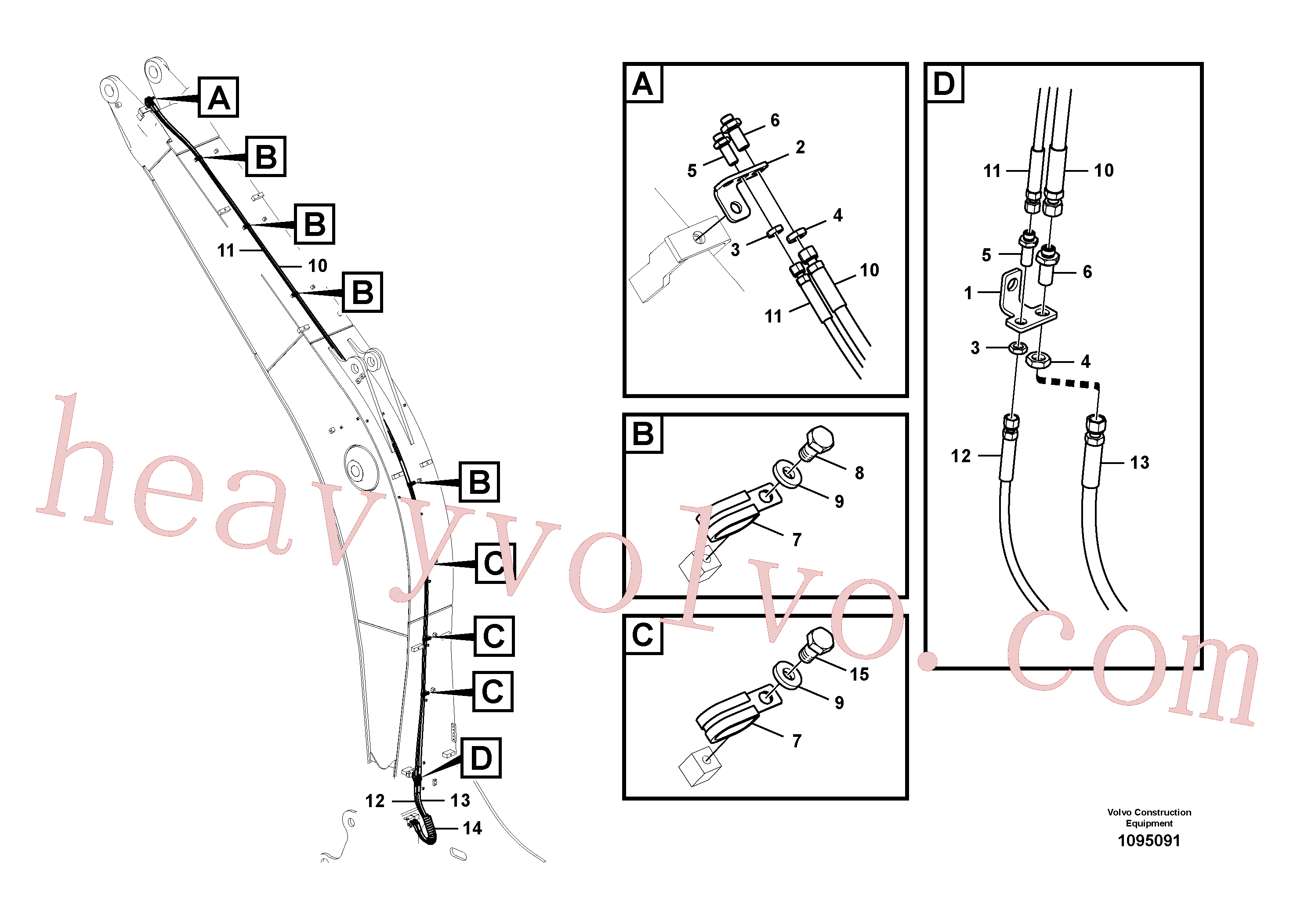 VOE938661 Hose assembly for Volvo Excavator spare