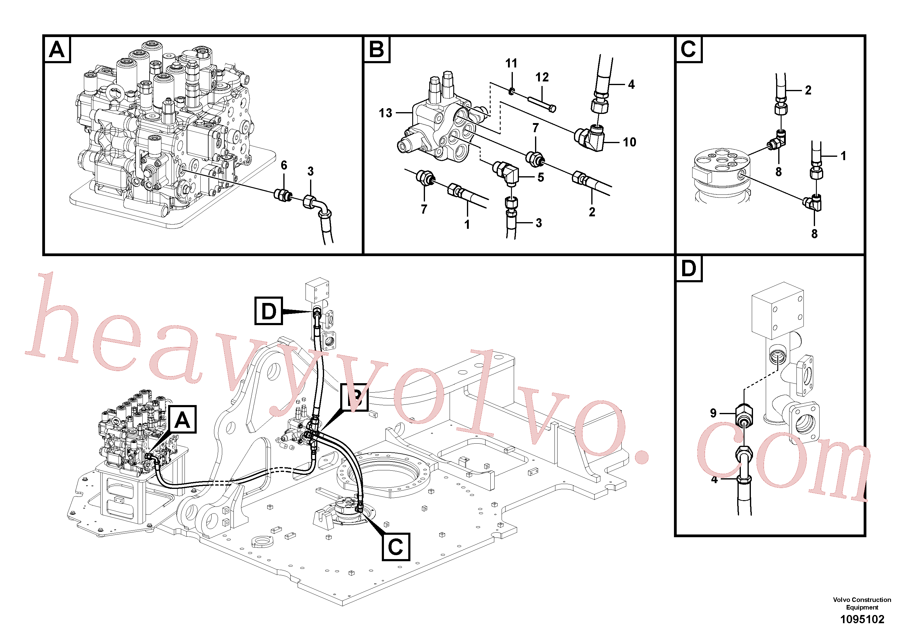 Volvo excavator part VOE14594261 Control valve for sale