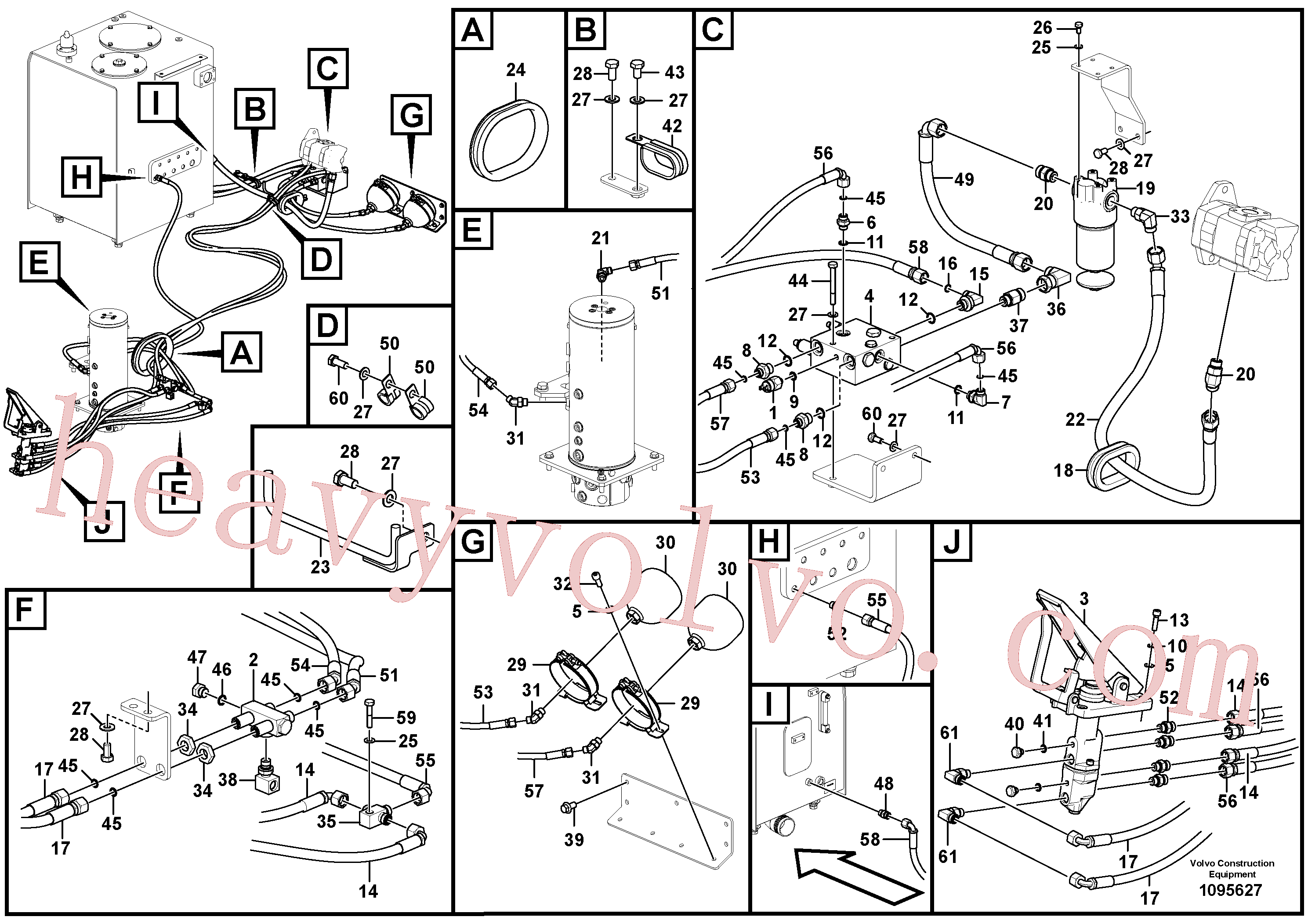 China Made VOE15800732 Hose assembly parts for Volvo Excavator