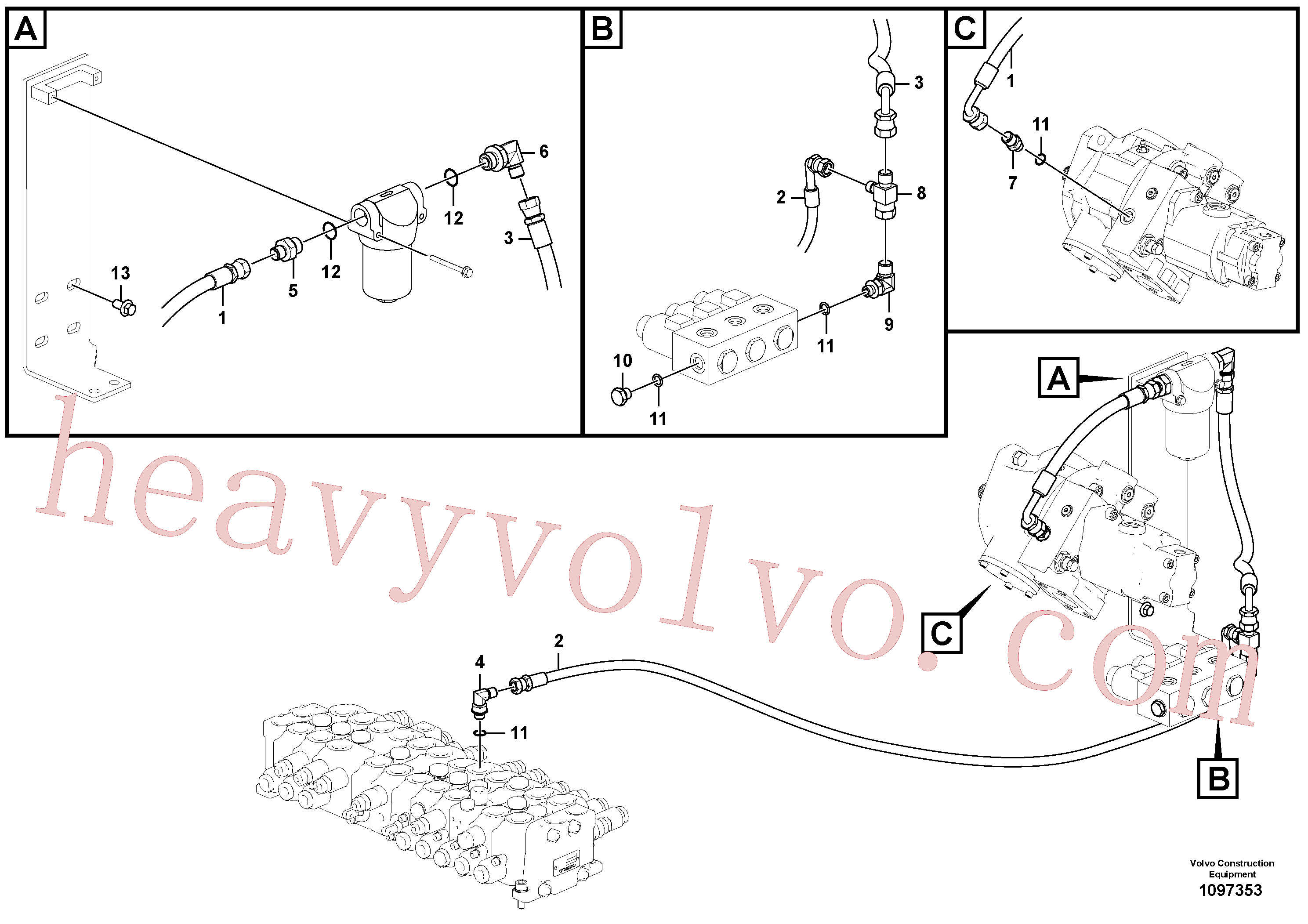 Volvo excavator part VOE14884808 Nipple for sale