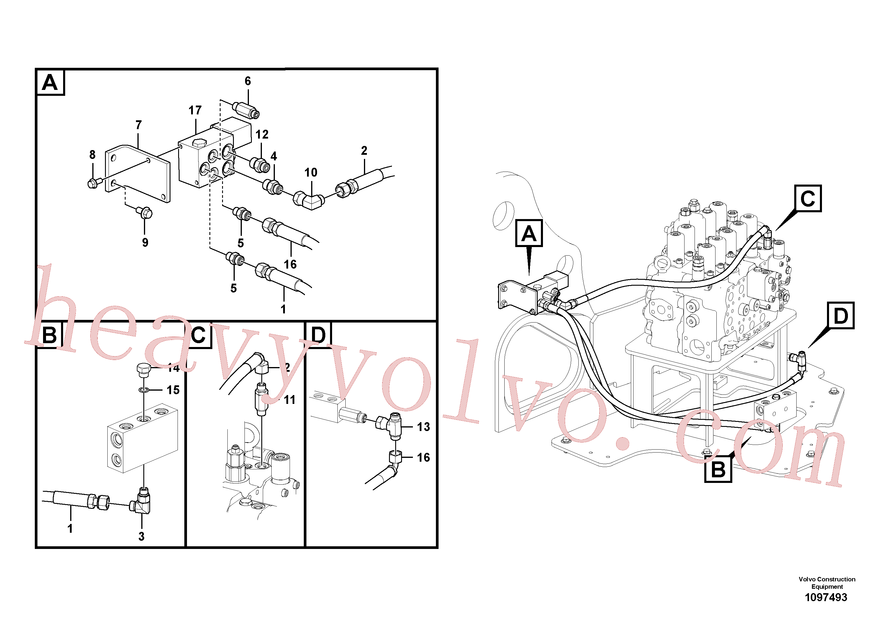 VOE936474 Hose assembly for Volvo Excavator Parts