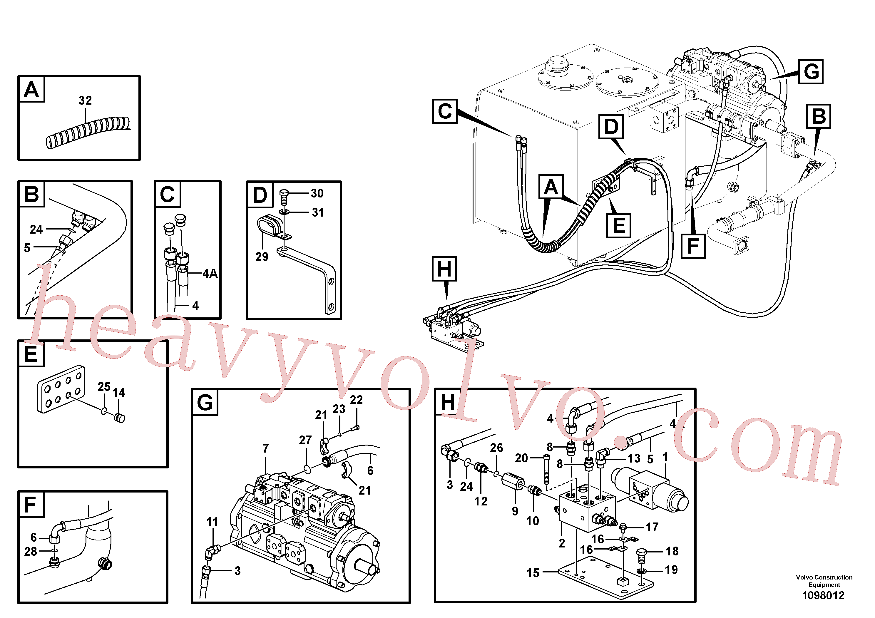 VOE15087262 Hose assembly for Volvo Excavator spare