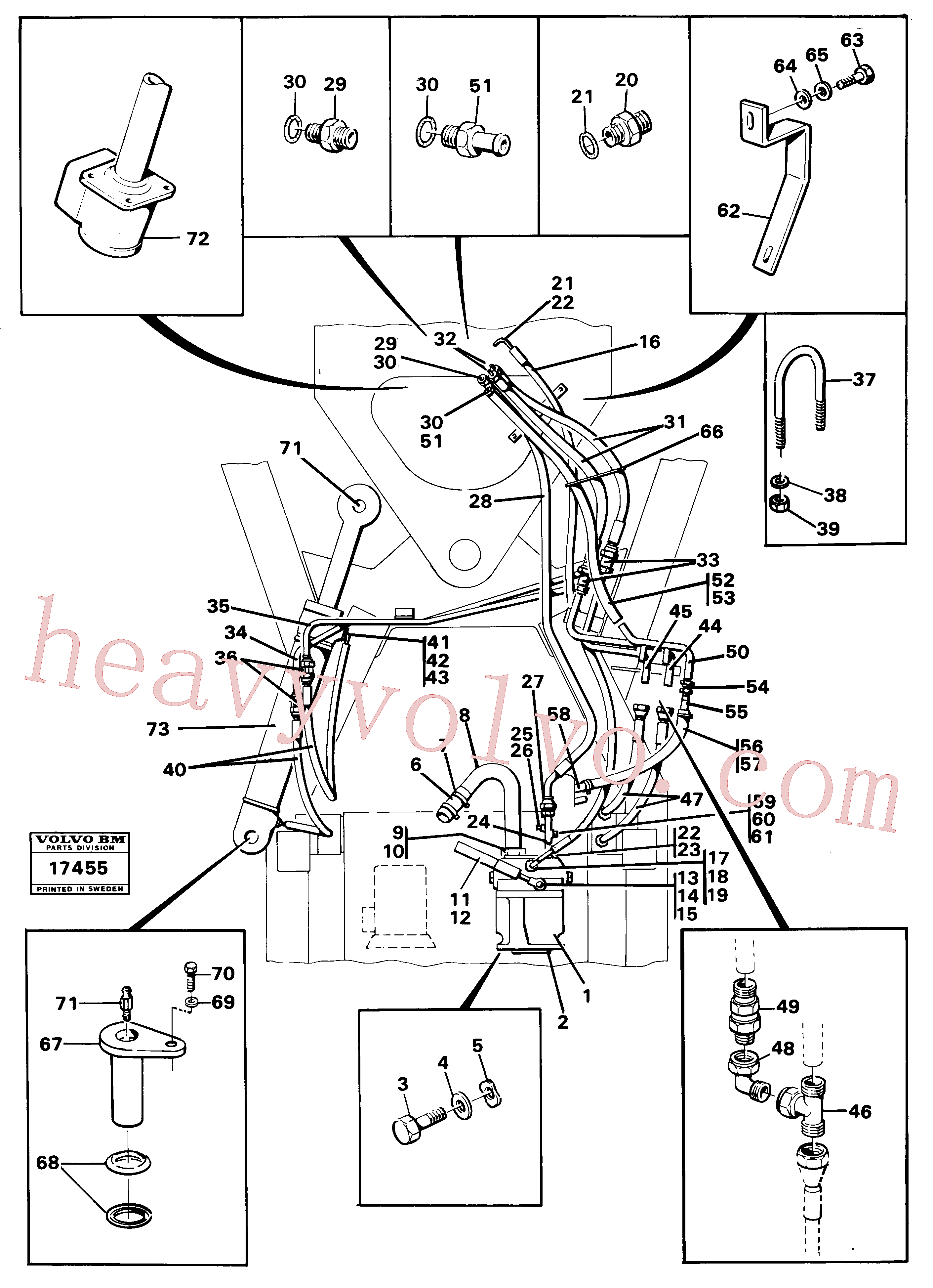China Made VOE14054050 Oil hose parts for Volvo Excavator