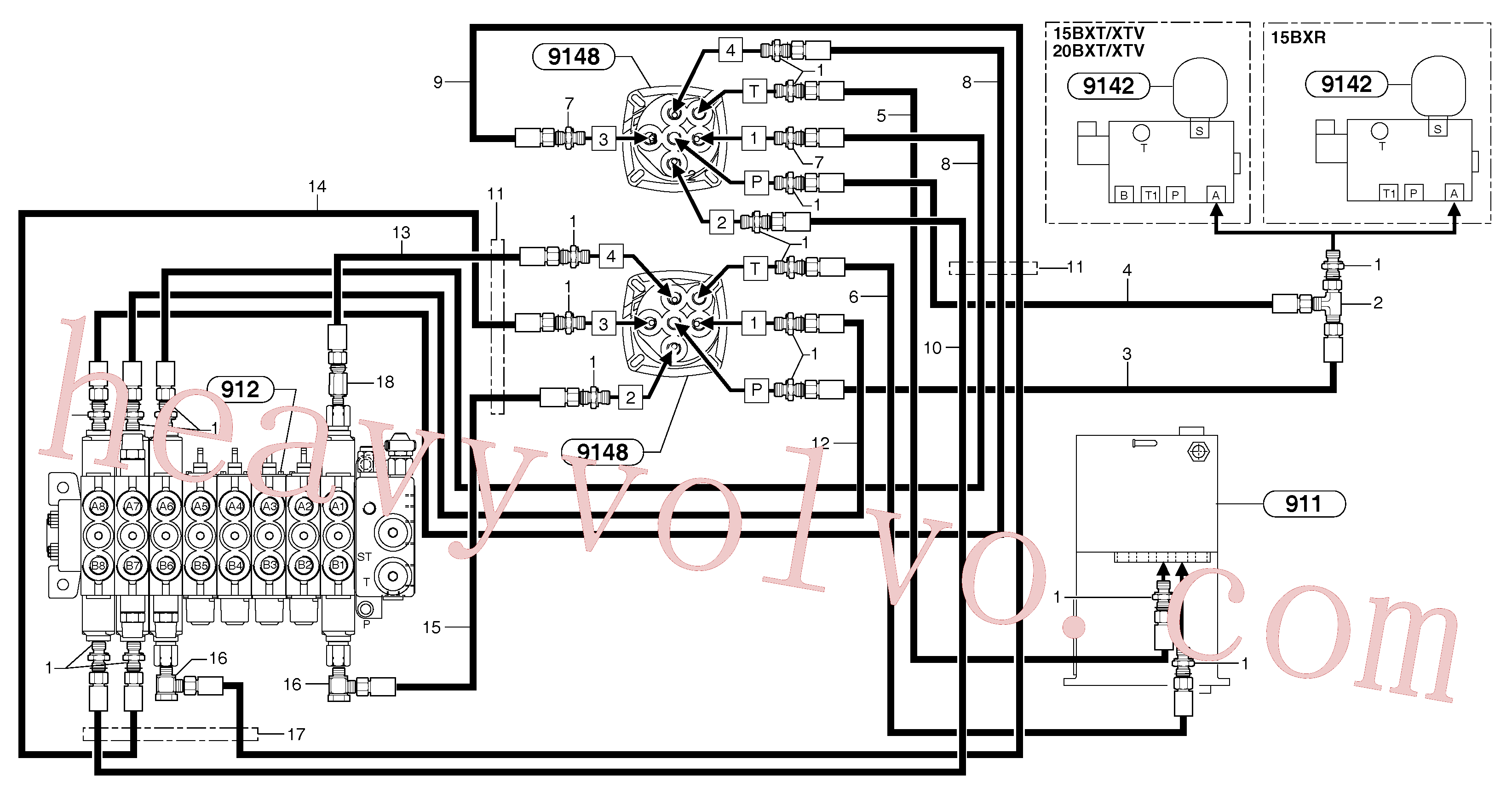 Volvo excavator part PJ4192438 Hose for sale