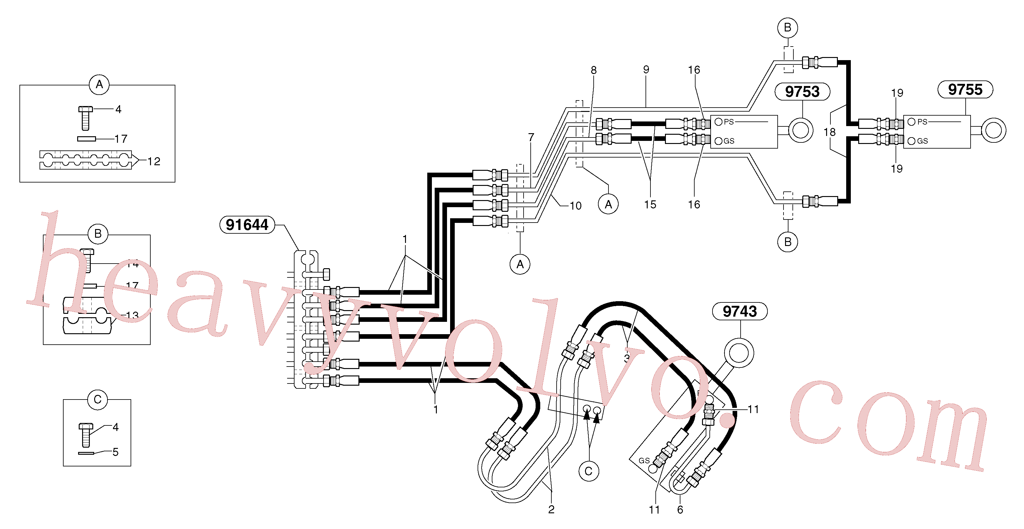 China Made PJ5910622 Tube parts for Volvo Excavator