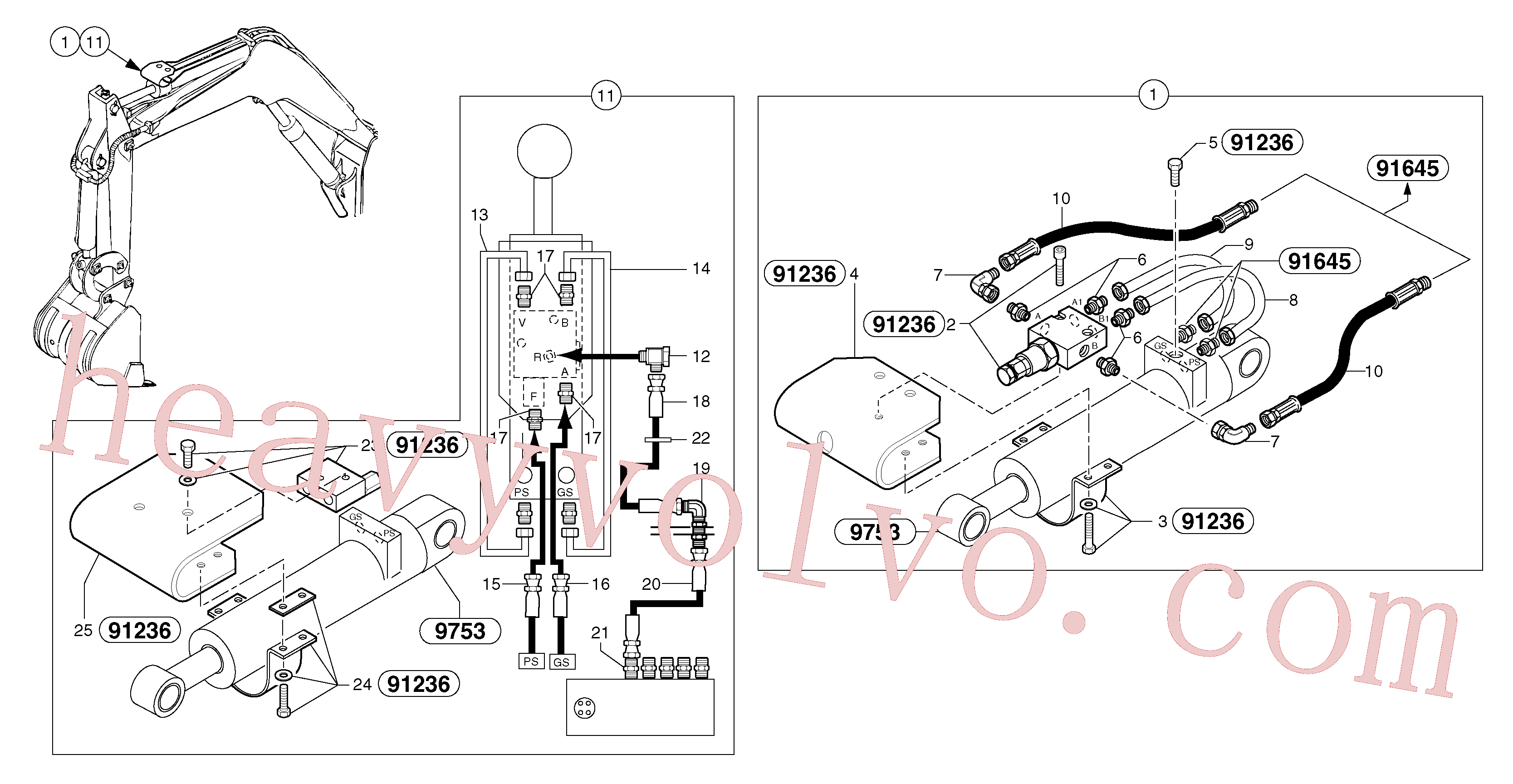 Volvo excavator part PJ4193122 Hose for sale