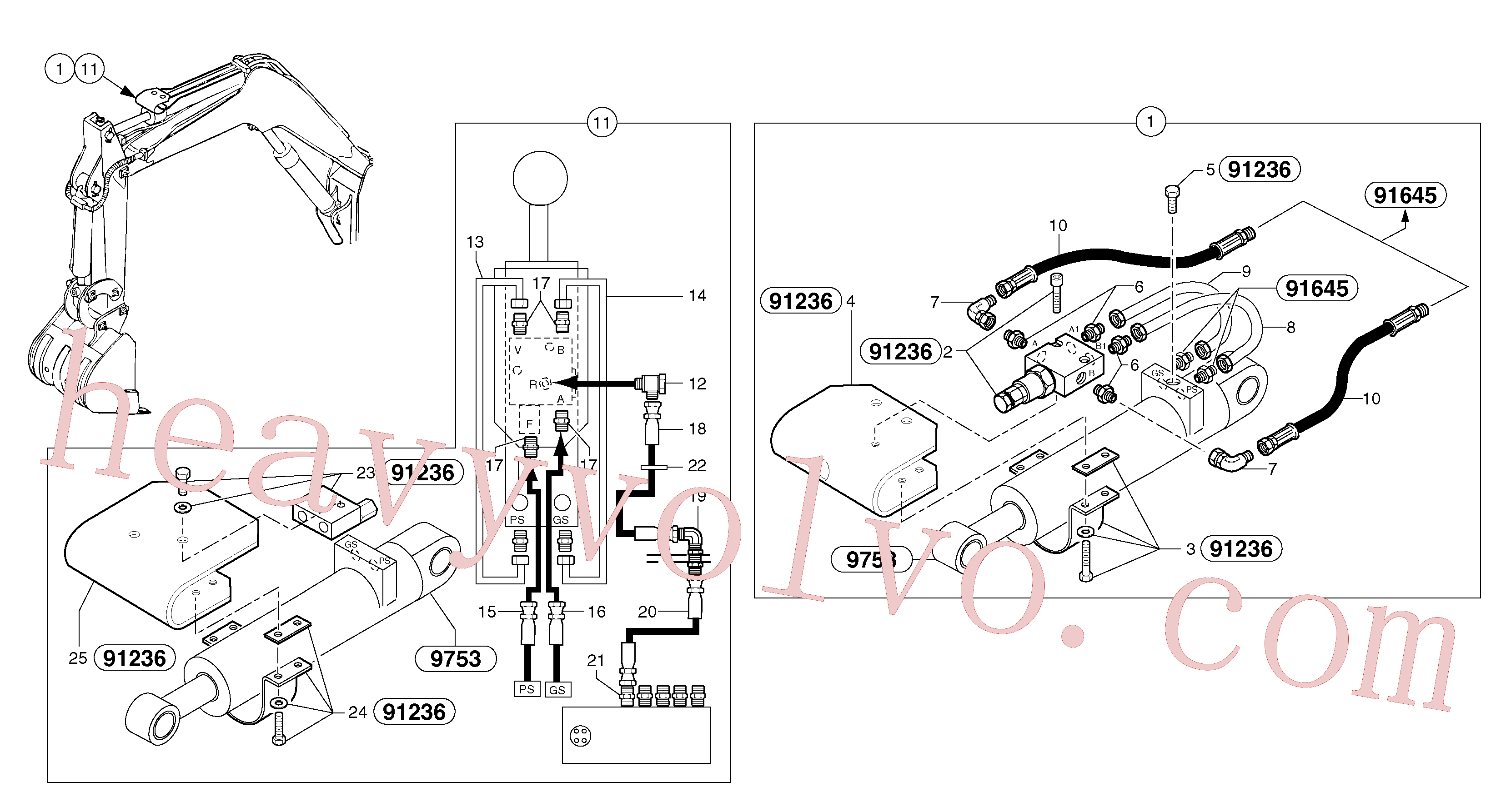 Volvo excavator part PJ4193122 Hose for sale