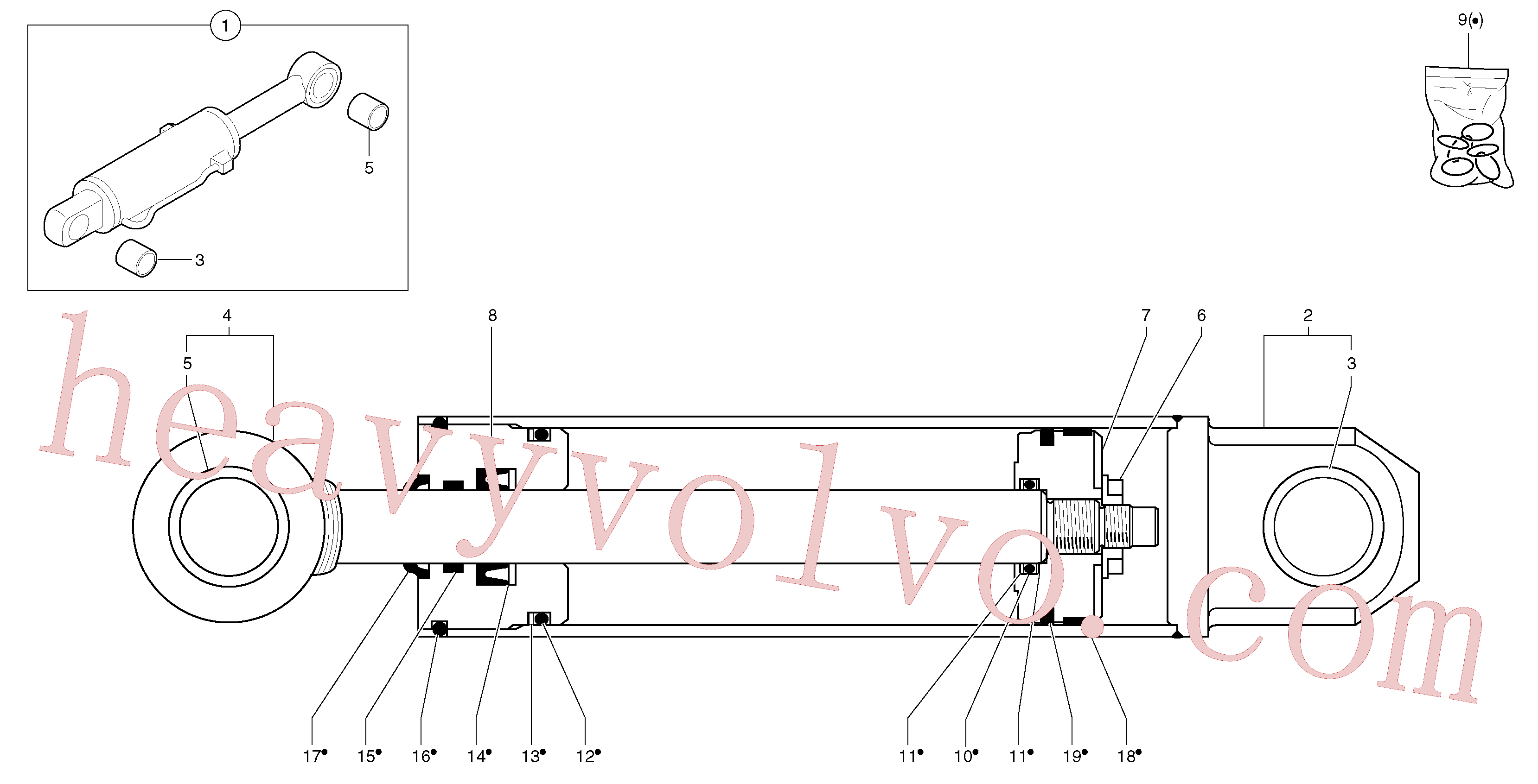 PJ5940140 Cylinder for Volvo Excavator spare