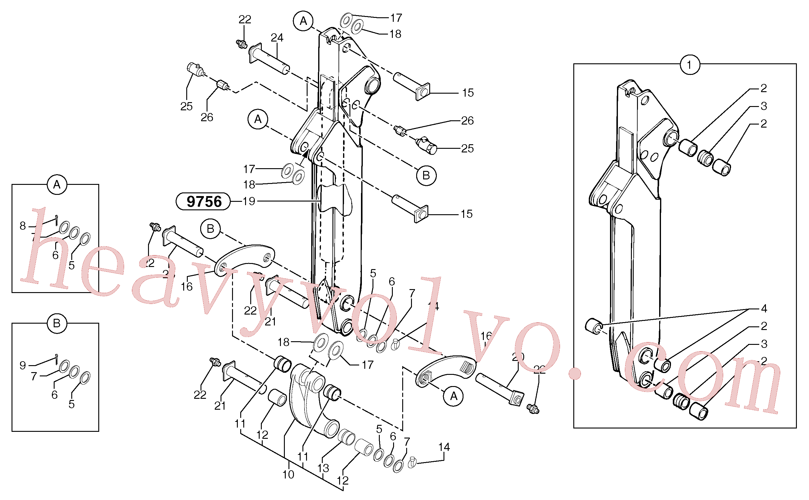 China Made PJ4090008 Pin parts for Volvo Excavator