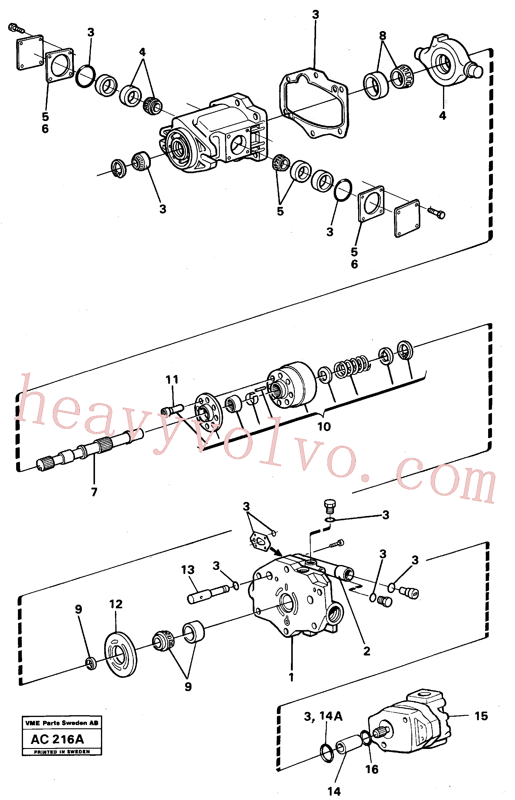 China Made VOE11994186 Bearing kit parts for Volvo Excavator