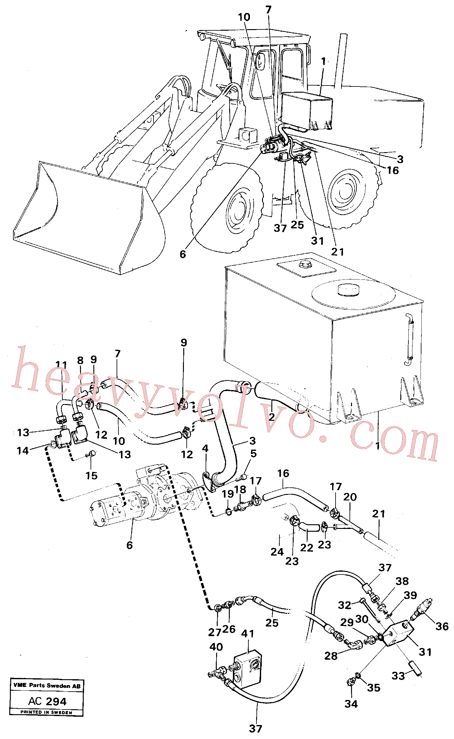 China Made VOE14054050 Oil hose parts for Volvo Excavator
