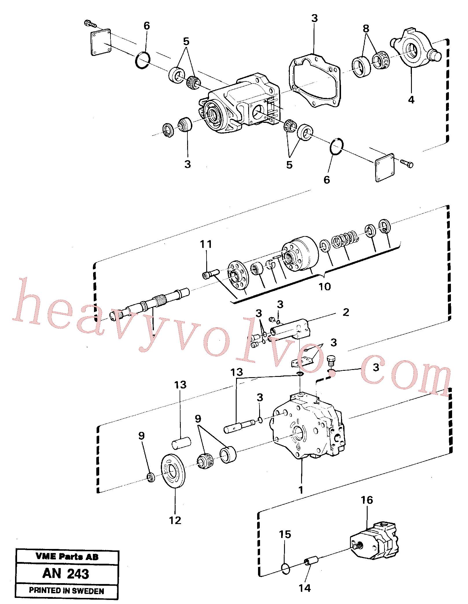 China Made VOE11994186 Bearing kit parts for Volvo Excavator