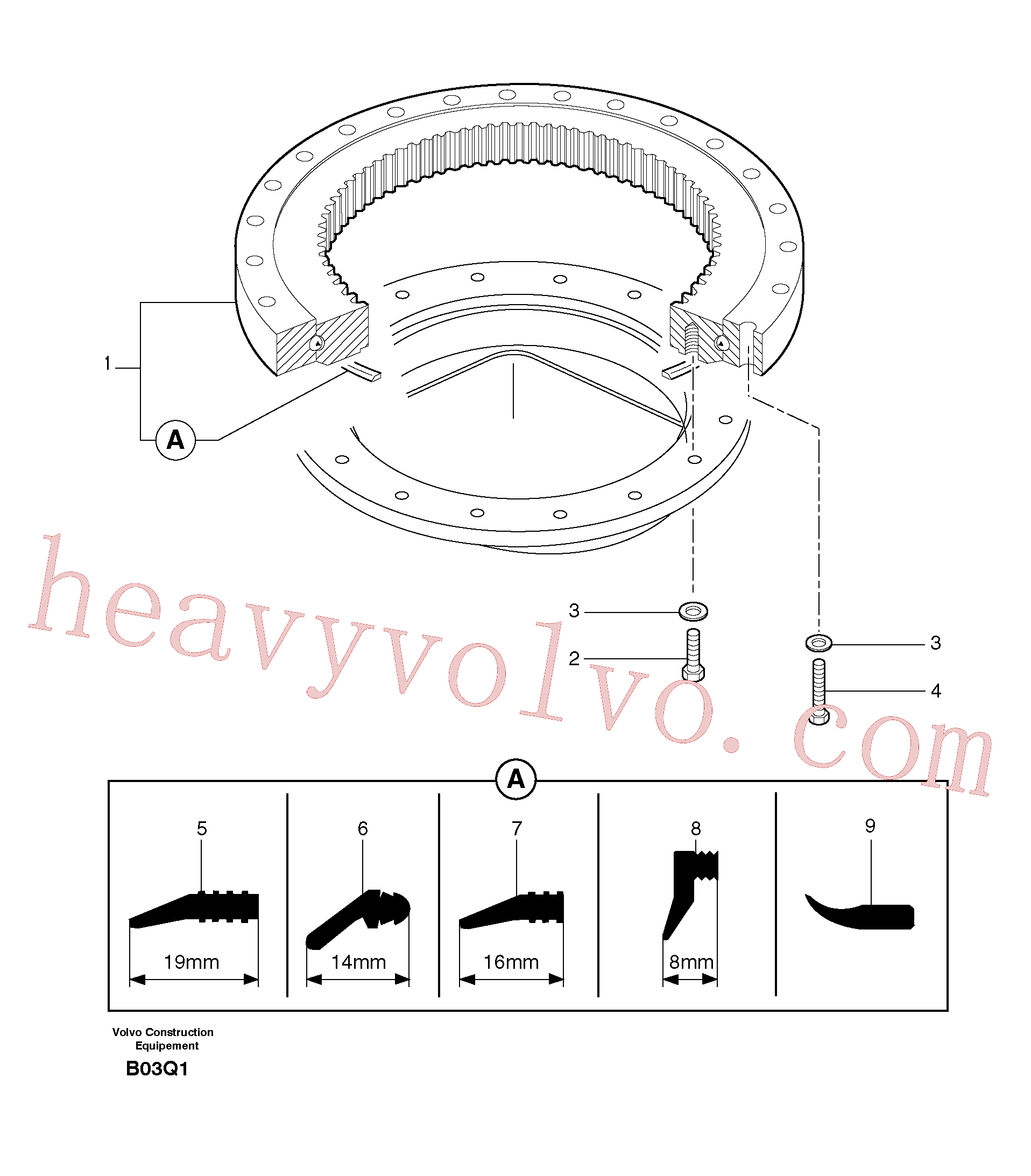 China Made VOE11806462 Crown Wheel parts for Volvo Excavator