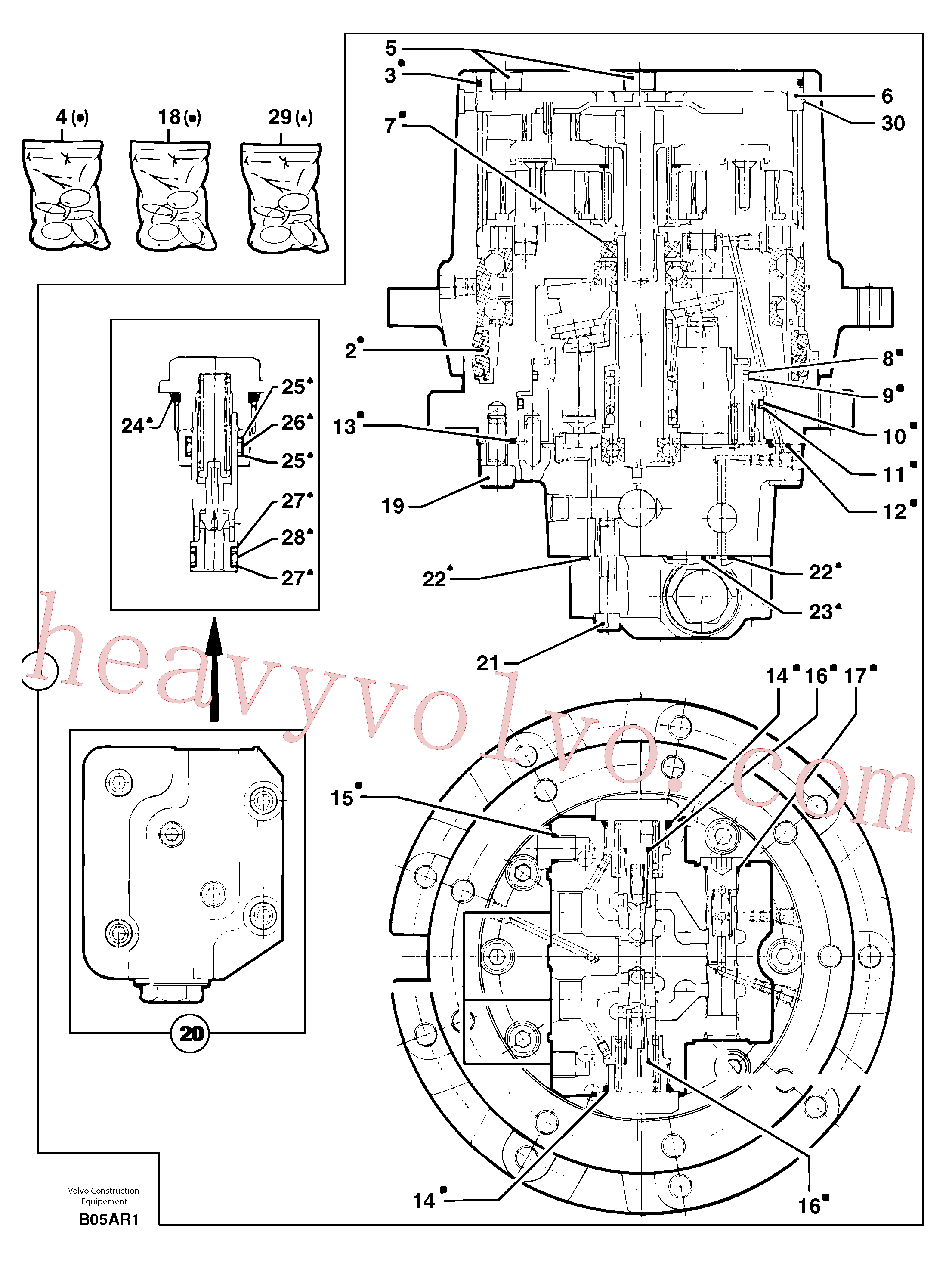 PJ7412448 Sealing Kit for Volvo Excavator Parts