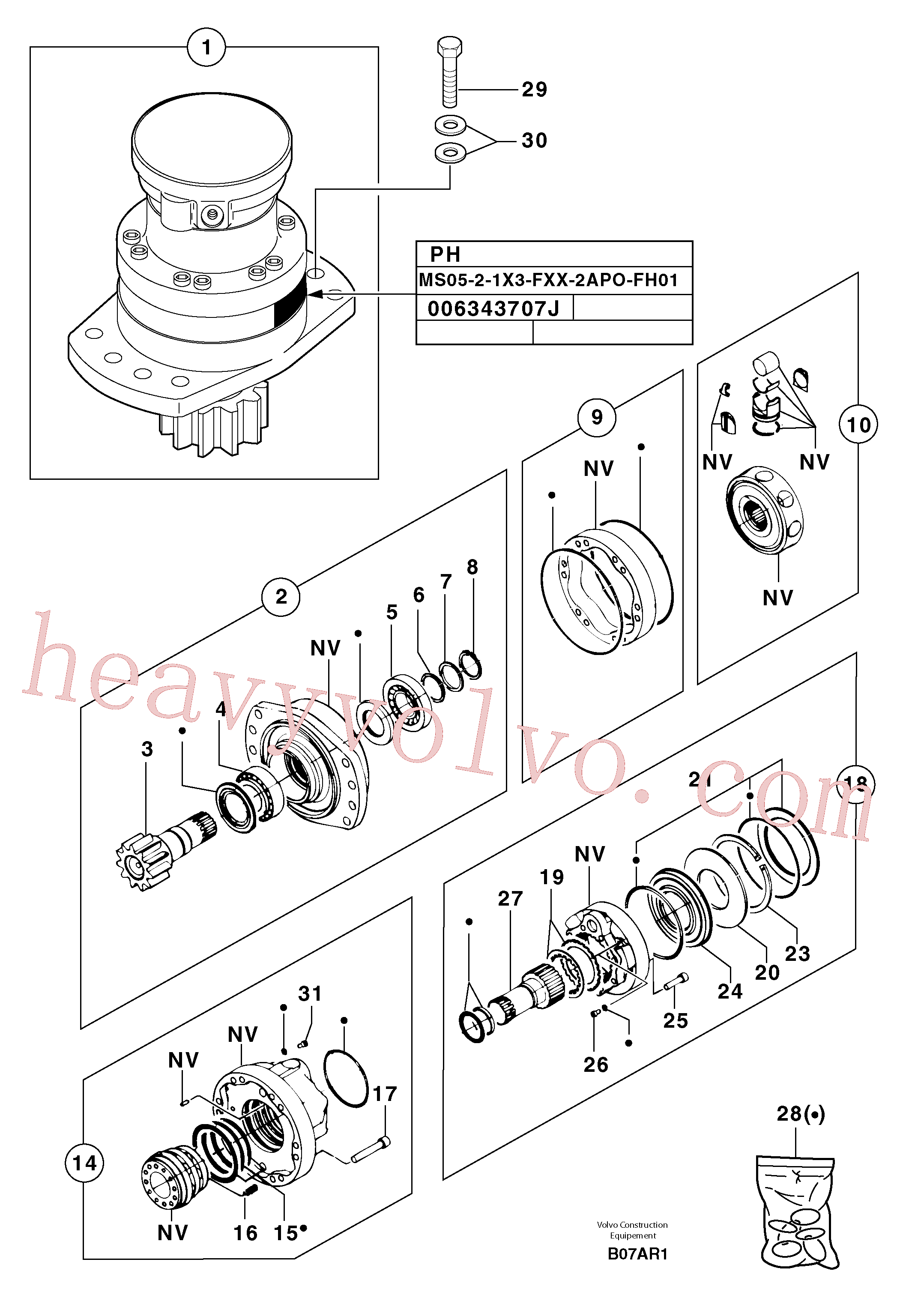 Volvo excavator part PJ7416379 Snap ring for sale
