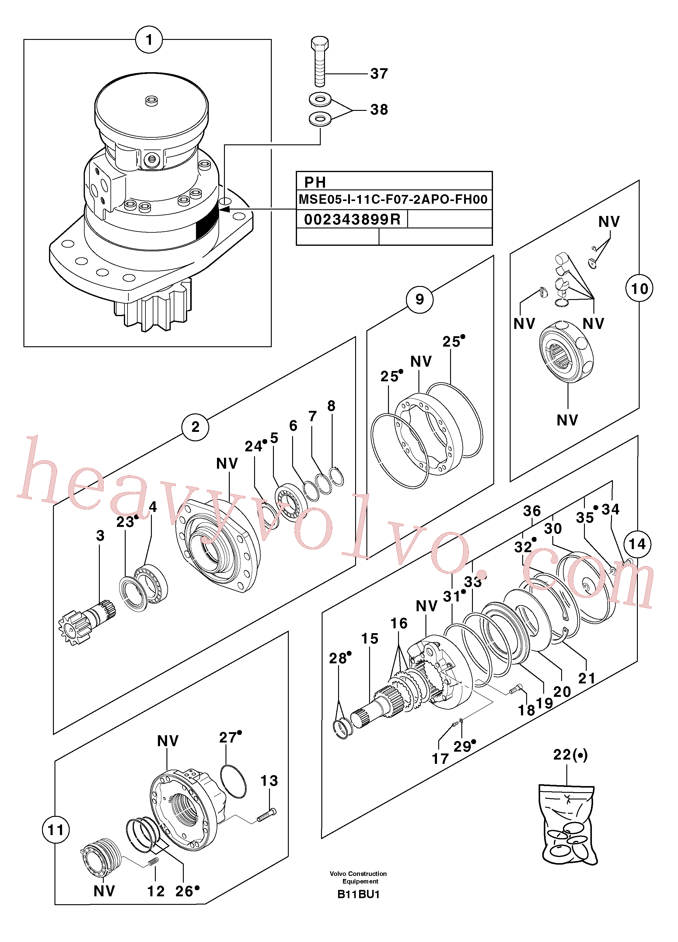 PJ7417400 Seal for Volvo Excavator spare