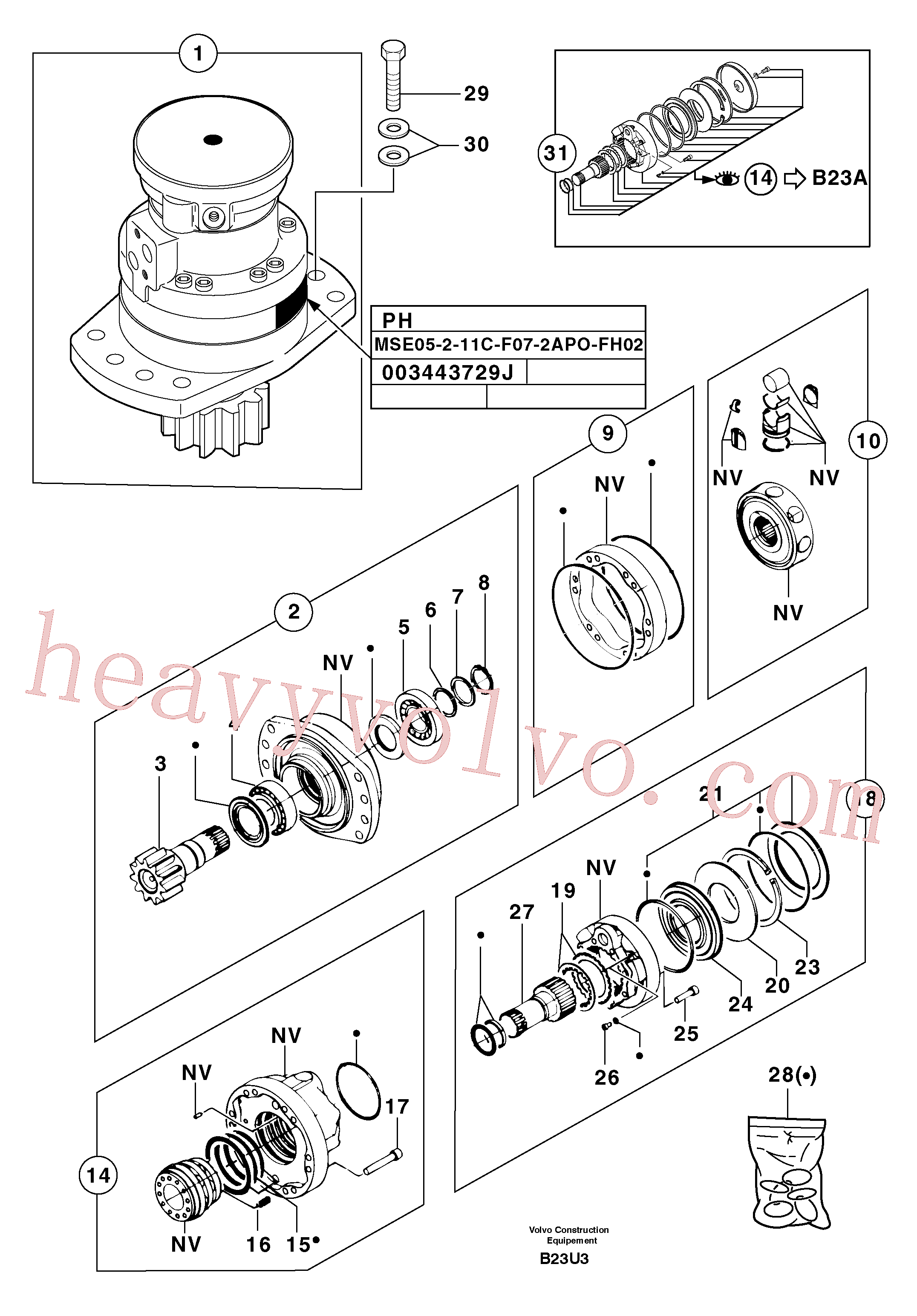 Volvo excavator part PJ7416379 Snap ring for sale
