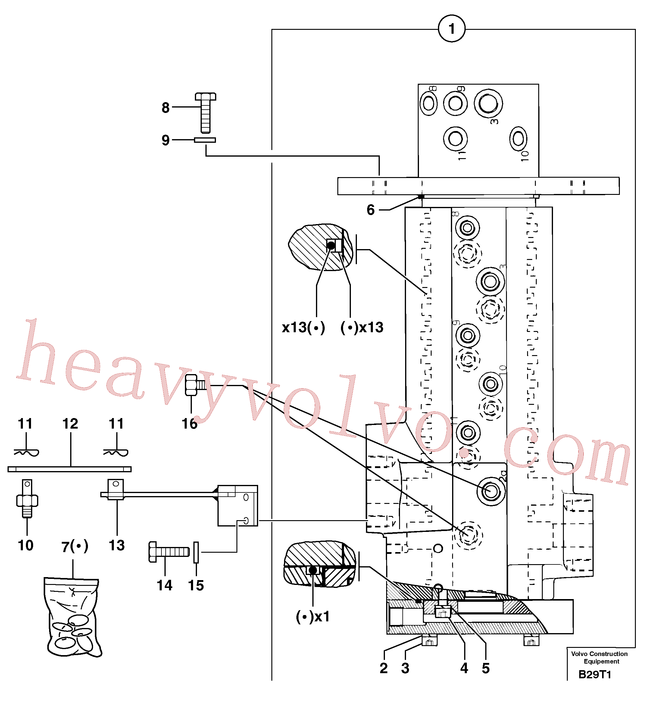 VOE11806326 for Volvo Swivel joint(B29T1 assembly)