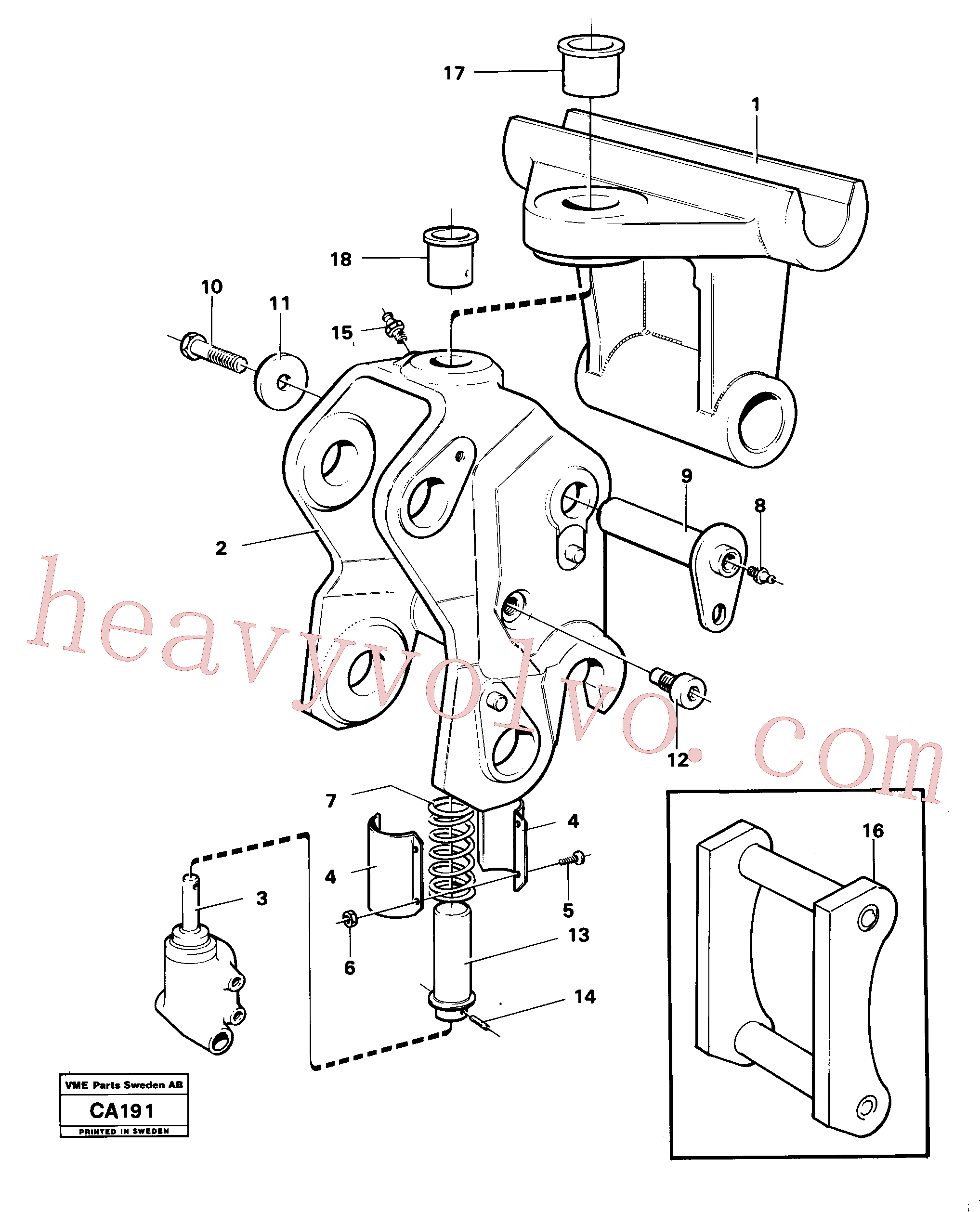 VOE951993 Spring pin for Volvo Excavator spare
