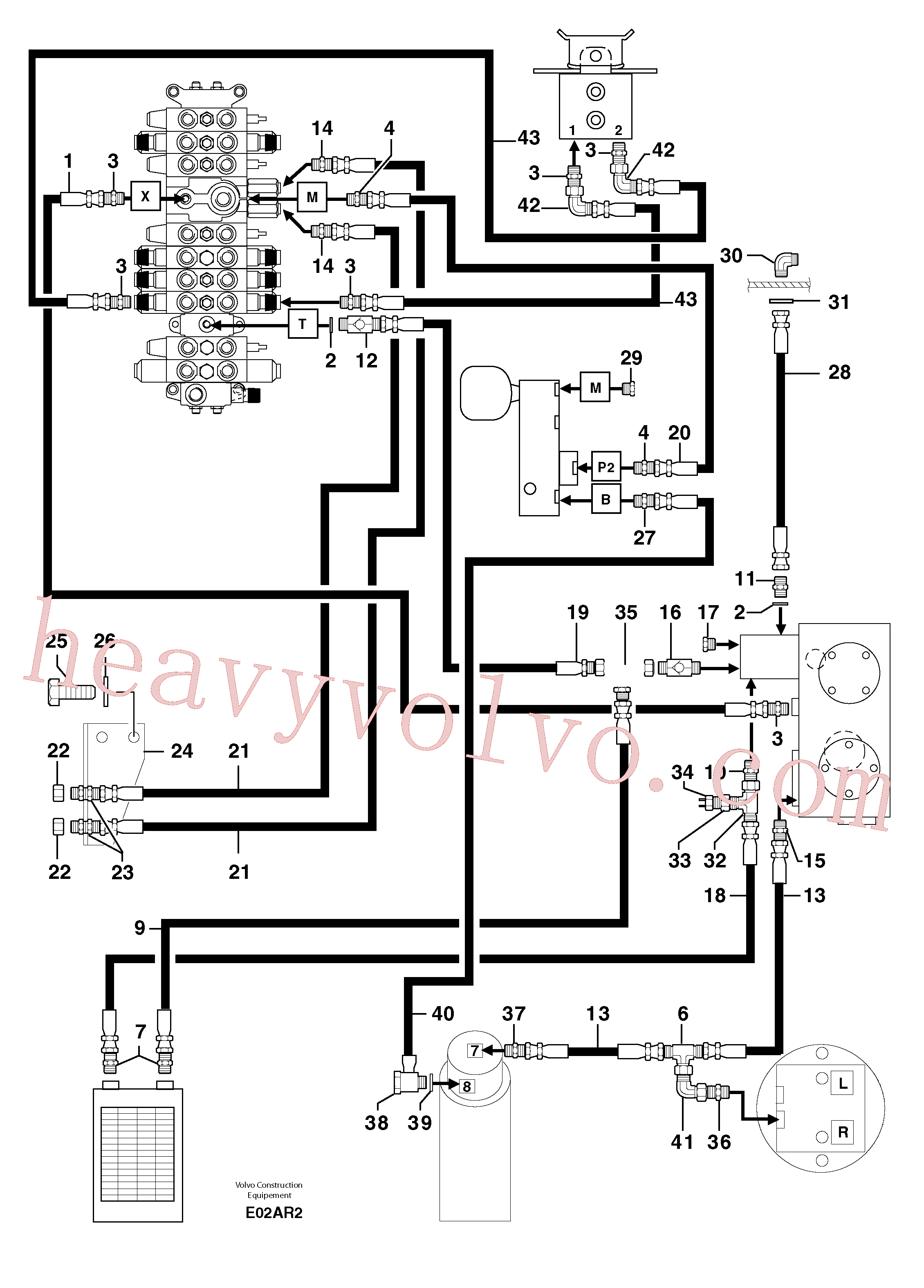 PJ4190882 High pressure hose for Volvo Excavator spare