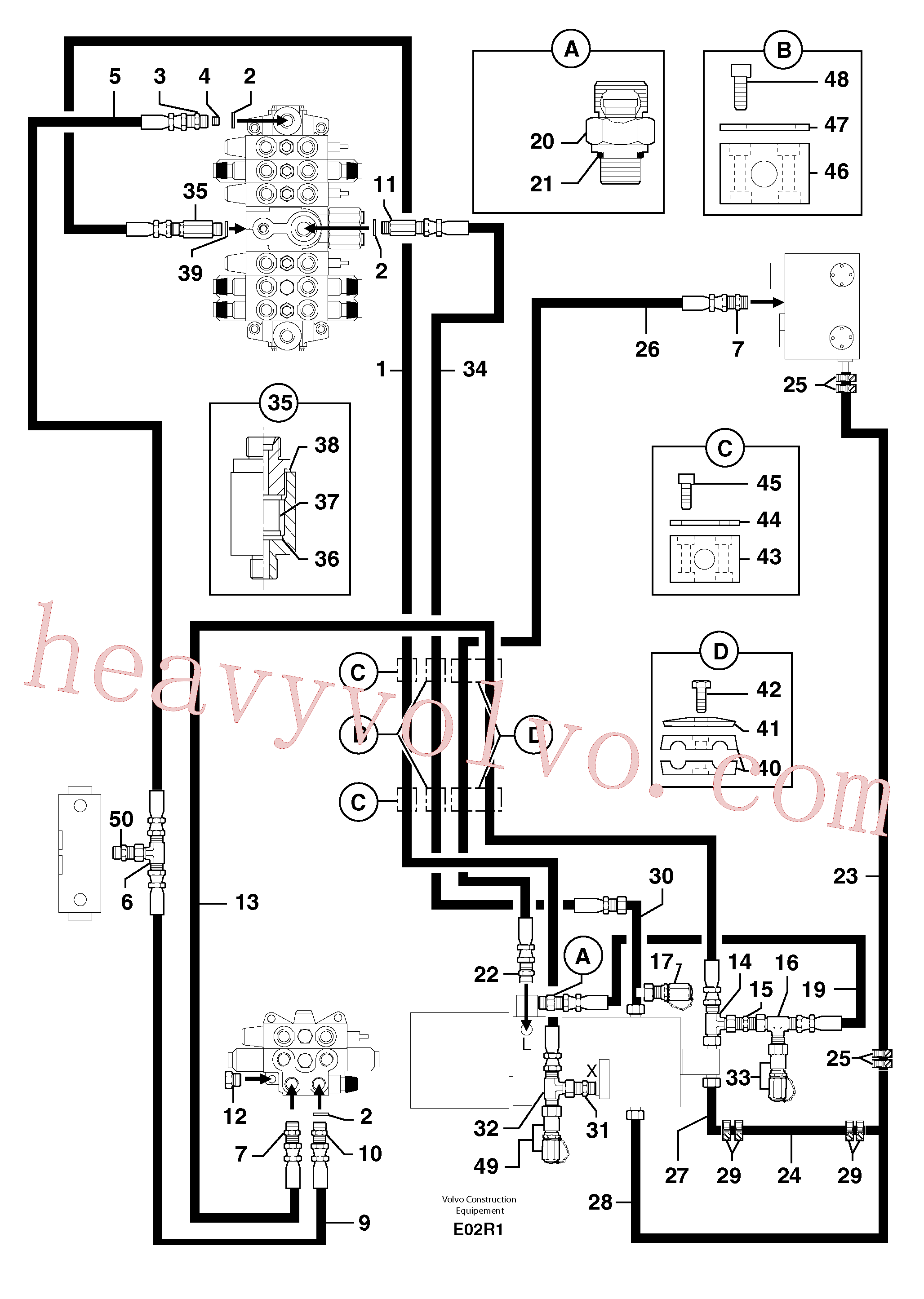 Volvo excavator part PJ4195573 High pressure hose for sale