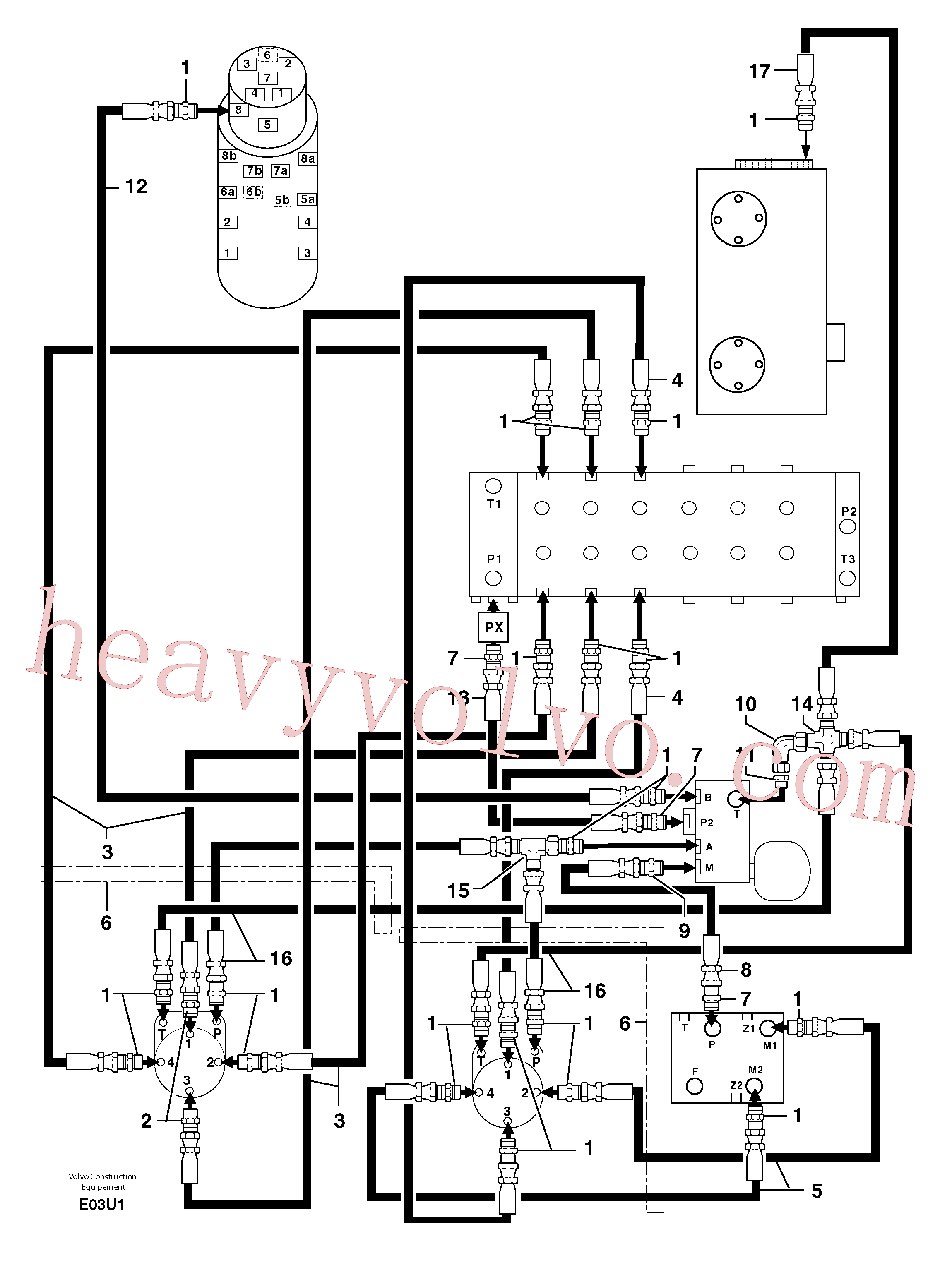China Made PJ4193088 High pressure hose parts for Volvo Excavator