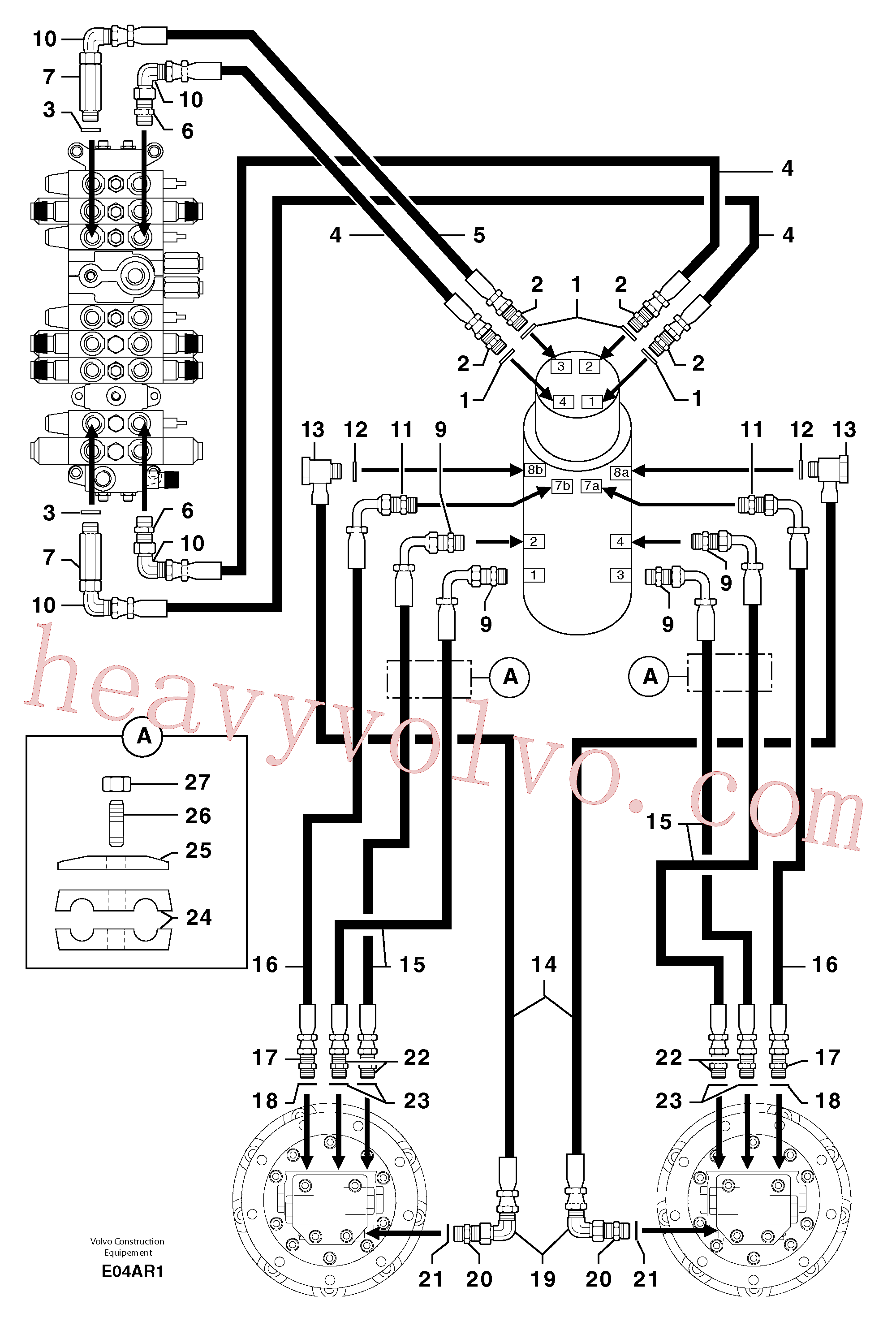 PJ4750076 Adapter for Volvo Excavator Parts
