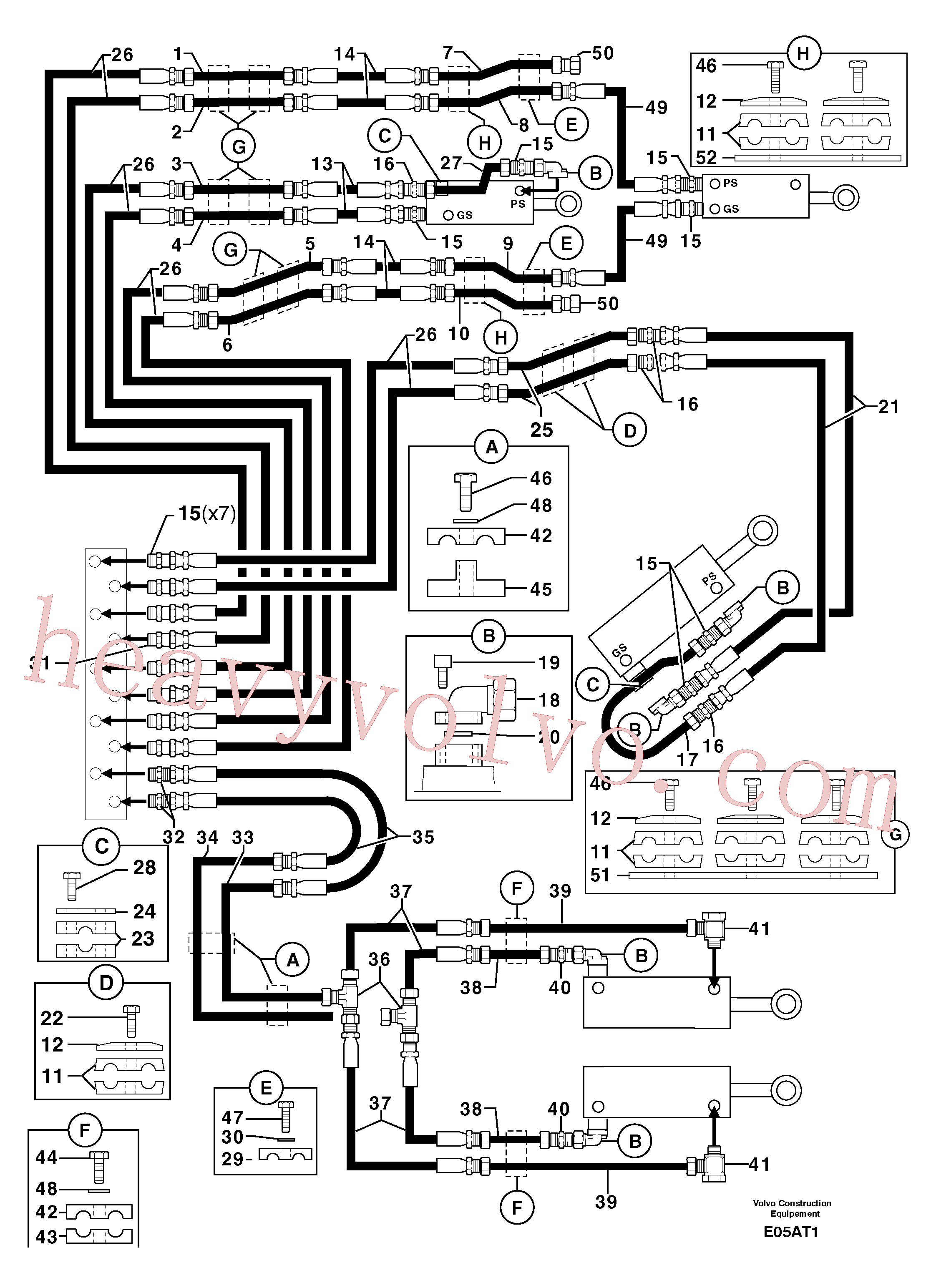PJ5910737 Tube for Volvo Excavator Parts
